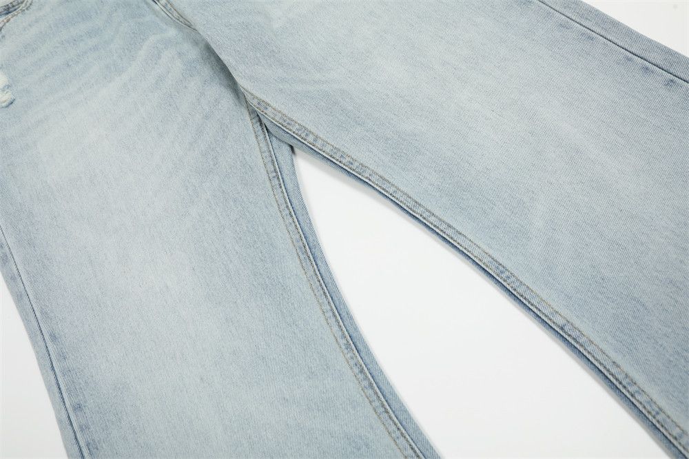 Jean Punk men's loose gradient distressed washed flared jeans Size US 32 / EU 48 - 5 Thumbnail