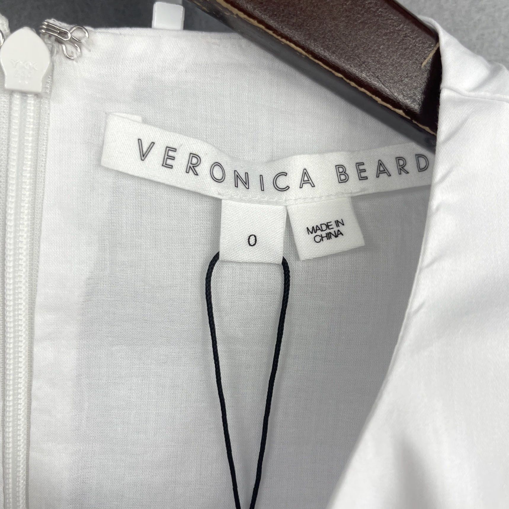 Veronica Beard VINTAGE Veronica Beard Dress Women Short Cotton Mini Cut Out Puff Sleeve Casual Spring Summer 0 White Size XS / US 0-2 / IT 36-38 - 5 Thumbnail