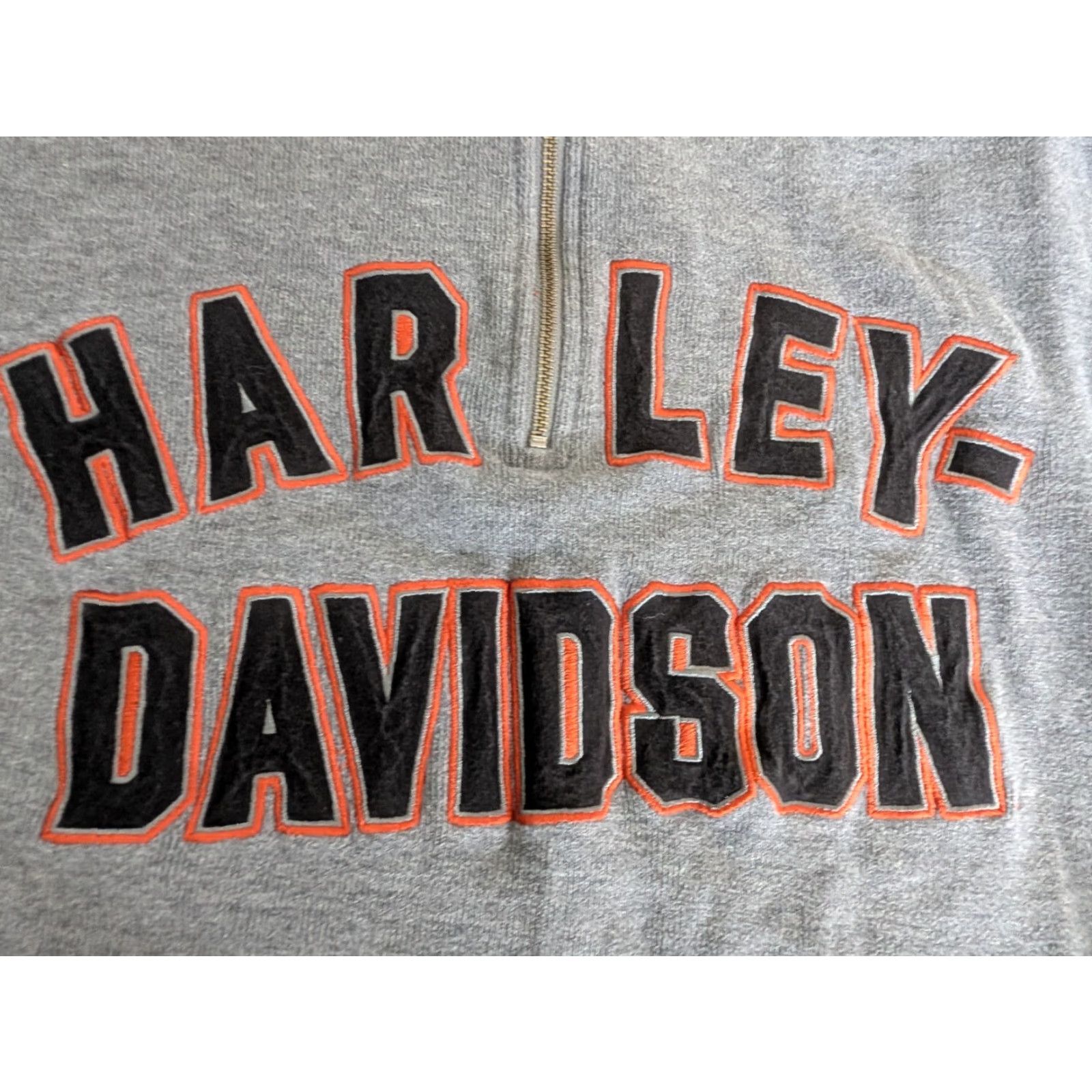 Harley Davidson VINTAGE Harley-Davidson Pullover 1/4 Zip Thermal Waffle Sweater M Gray Knit Logo Shirt Mens Size US M / EU 48-50 / 2 - 2 Thumbnail