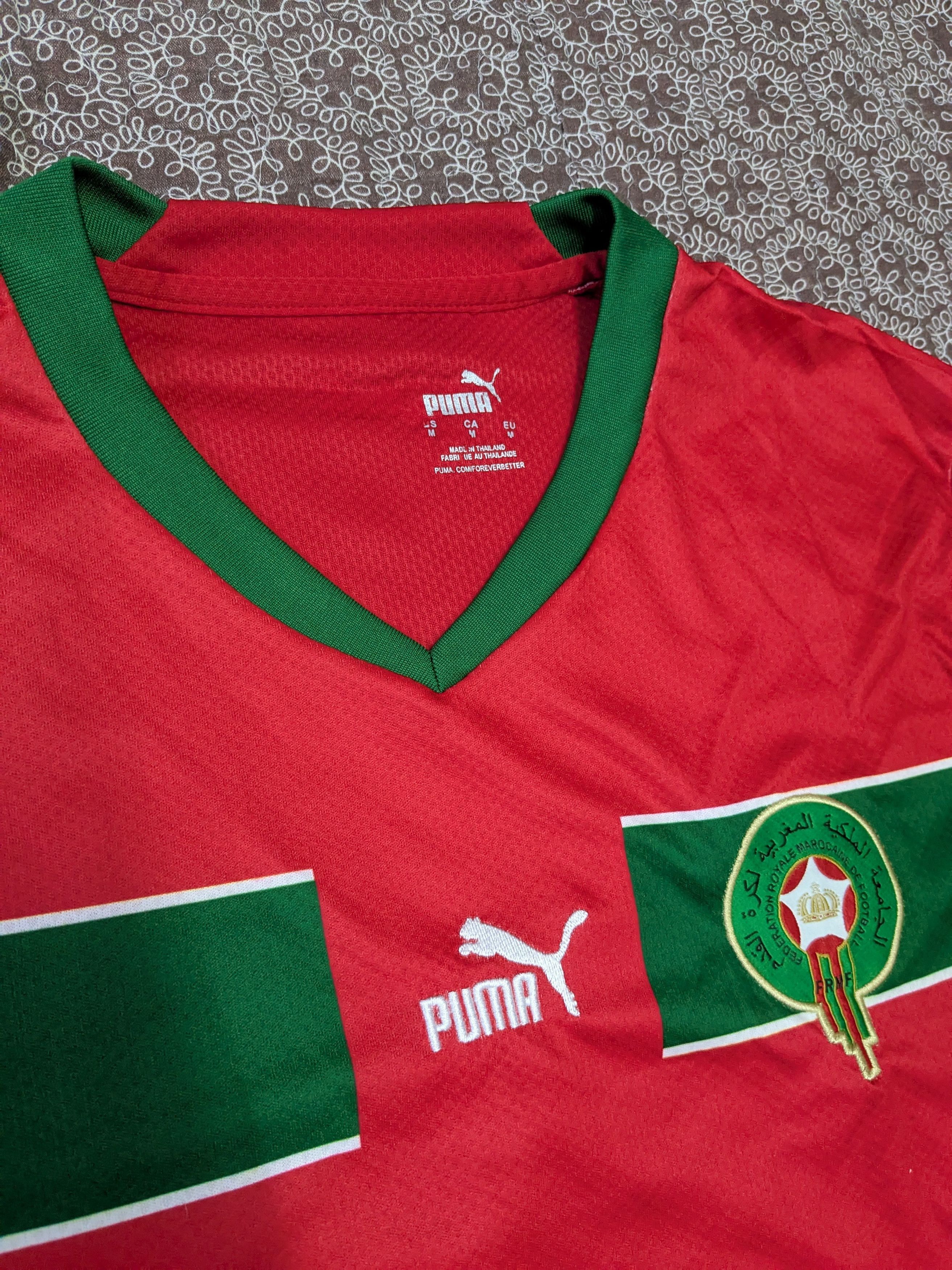 Puma Morocco National Football Team Puma Jersey - 2022 Home Kit Size US M / EU 48-50 / 2 - 9 Thumbnail