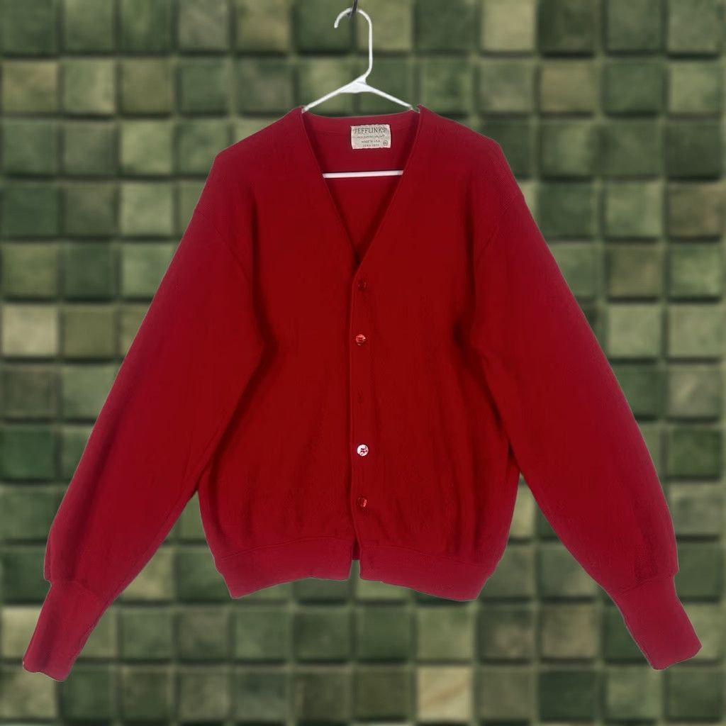Vintage VINTAGE Jefflinks Lord Jeff Cardigan Golf Sweater Mens XL Red 80s USA Classic Knitted Cardigan MENS XL Red Size US XL / EU 56 / 4 - 1 Thumbnail