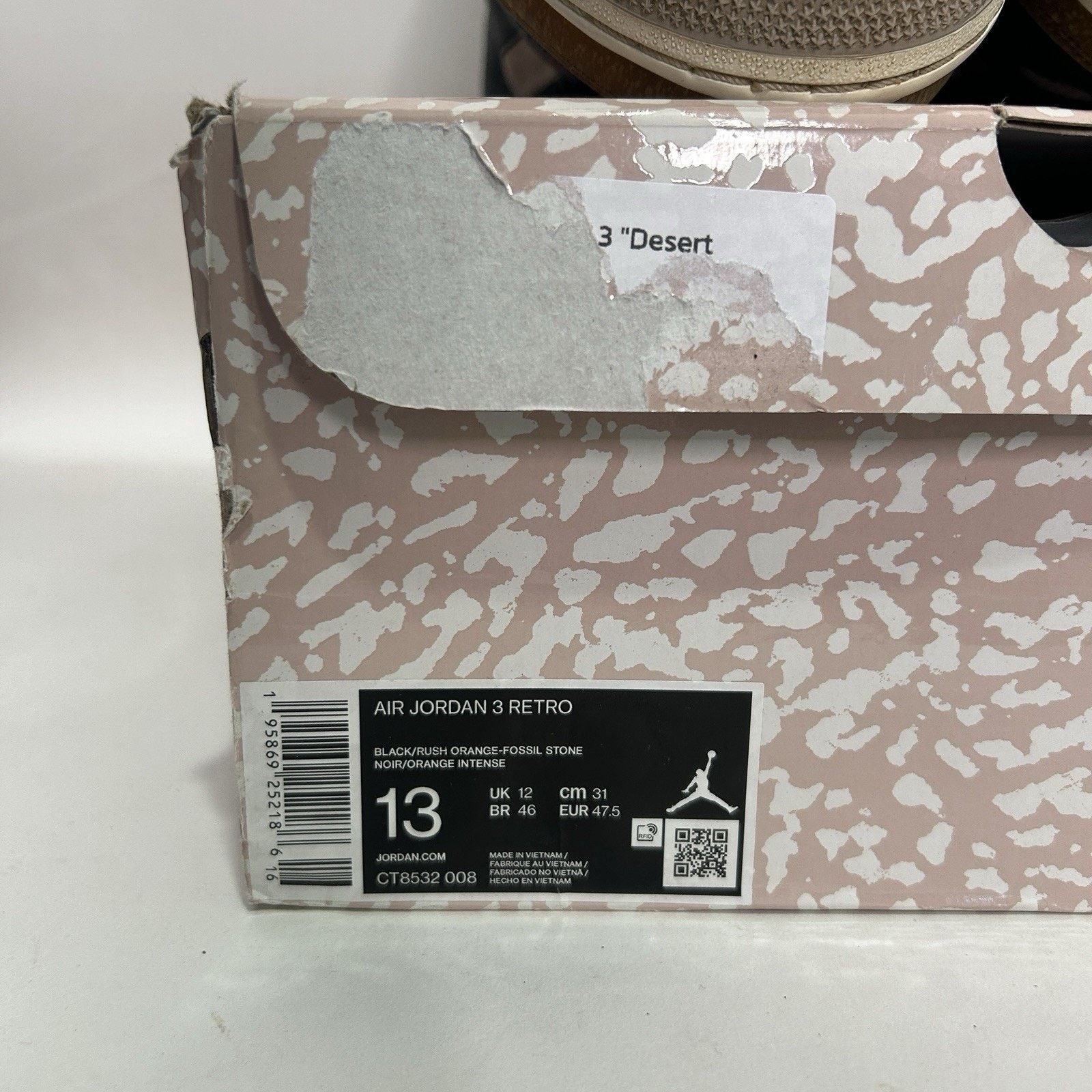 Jordan Brand Nike Air Jordan 3 Retro OG “Desert Elephant” Size US 13 / EU 46 - 8 Thumbnail