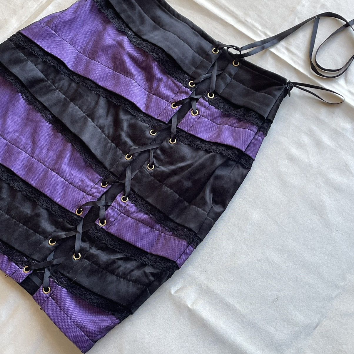 Japanese Brand Purple/Black Skirt Size 26" / US 2 / IT 38 - 2 Thumbnail