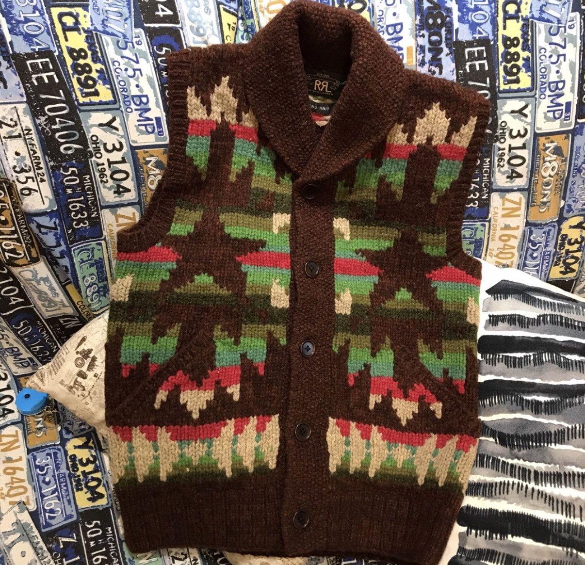 Ralph Lauren RRL Ralph Lauren Wool & Silk Blend Vest K22 Size US S / EU 44-46 / 1 - 1 Thumbnail