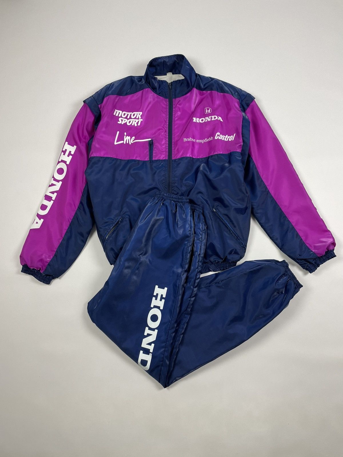 Vintage Honda Motorsport Lime Track Suit