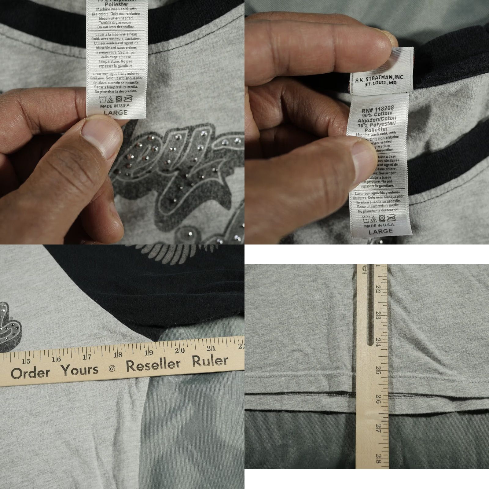 Harley Davidson Harley-Davidson Shirt Women Large Gray Spell Out Logo Embellished Tops Size L / US 10 / IT 46 - 8 Thumbnail