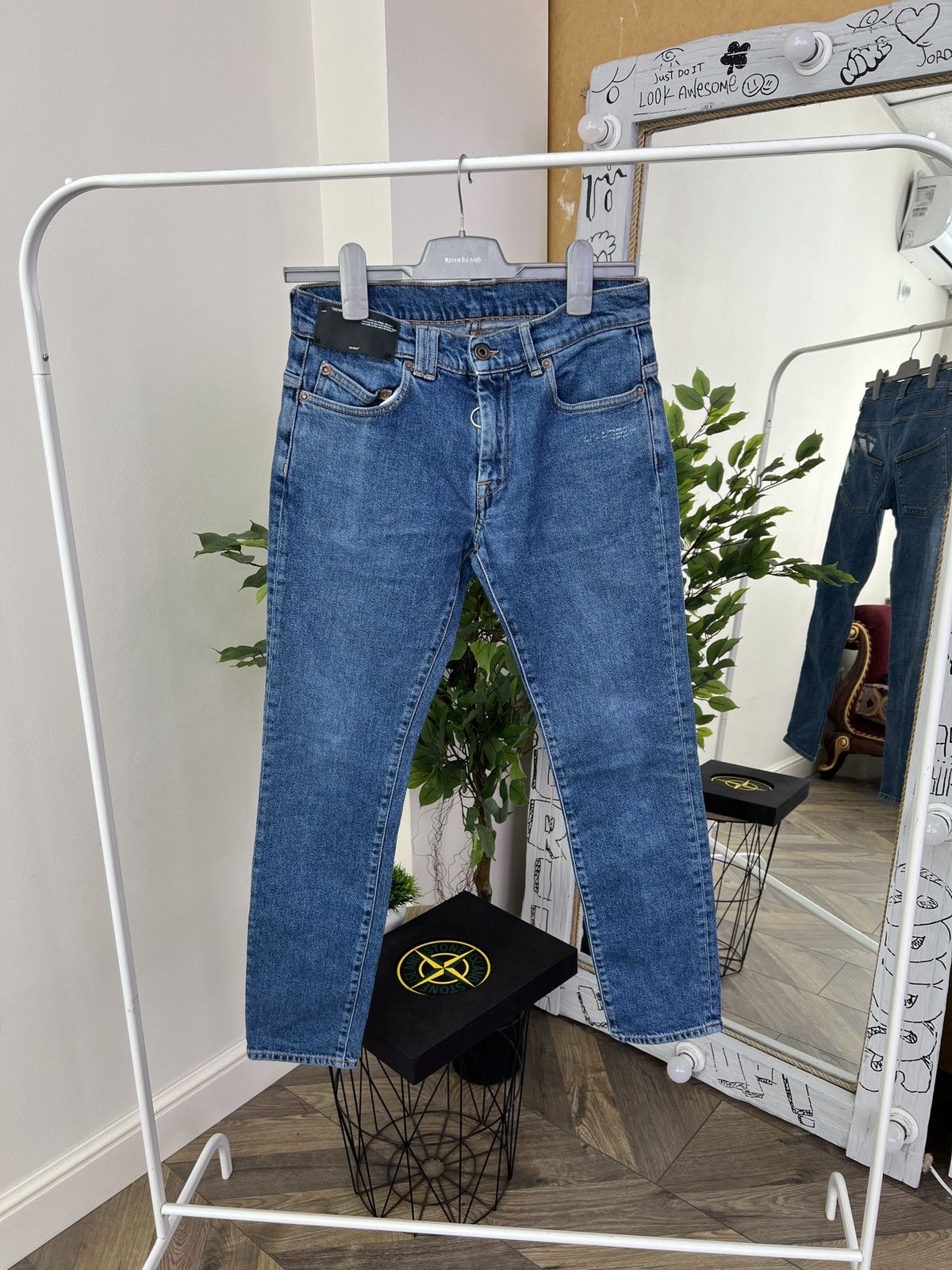 Off-White Vintage Off-White Denim Label Blue Women’s Jeans Size 30" / US 8 / IT 44 - 2 Thumbnail