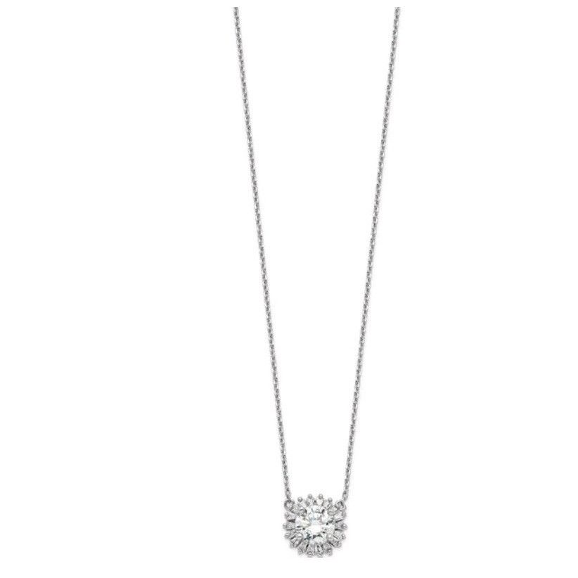 Other 18k White Gold Plated Clear Glass Starburst Pendant 16" Neck Size ONE SIZE - 3 Thumbnail