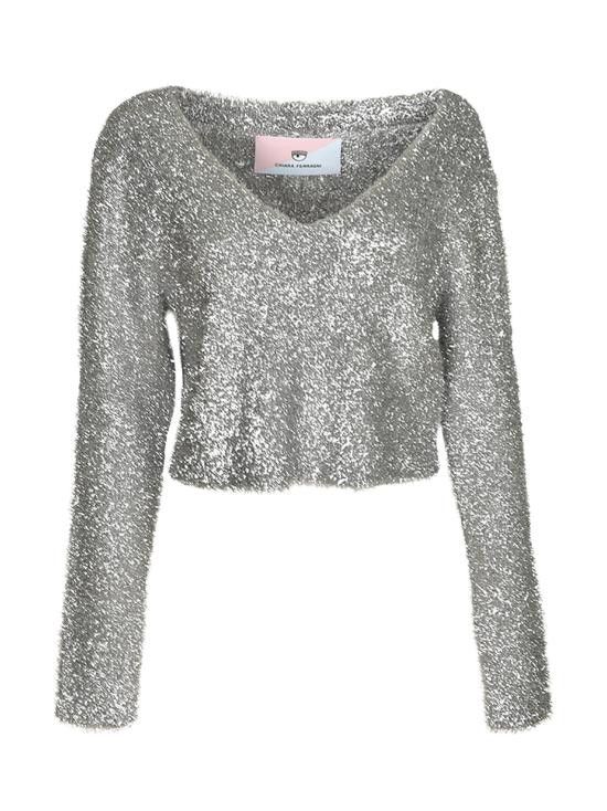 Chiara Ferragni CHIARA FERRAGNI Women Sweater 77CBFH06 CMH54 900 Silver Size S / US 4 / IT 40 - 1 Thumbnail