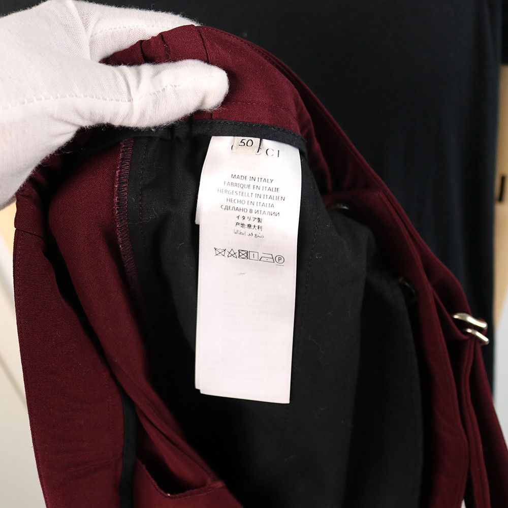 Gucci Gucci Burgundy Trousers with Blue Side Stripe and Self Belt Size 50R - 8 Thumbnail