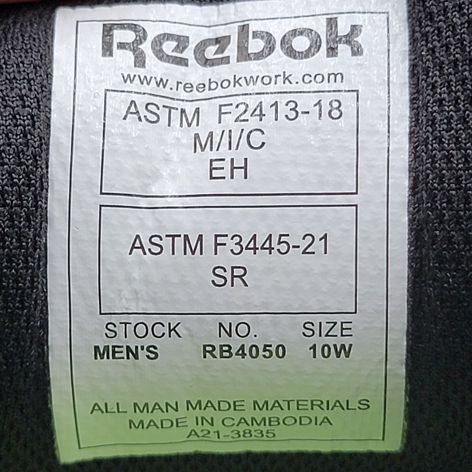 Reebok Reebok Sublite Cushion Mens Black Work Shoe CT Sz 10W RB4050 Size US 10 / EU 43 - 7 Thumbnail