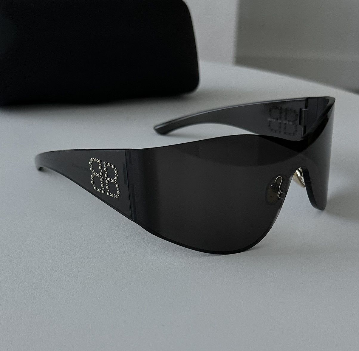 Balenciaga Balenciaga black shield BB mask sunglasses Size ONE SIZE - 1 Thumbnail