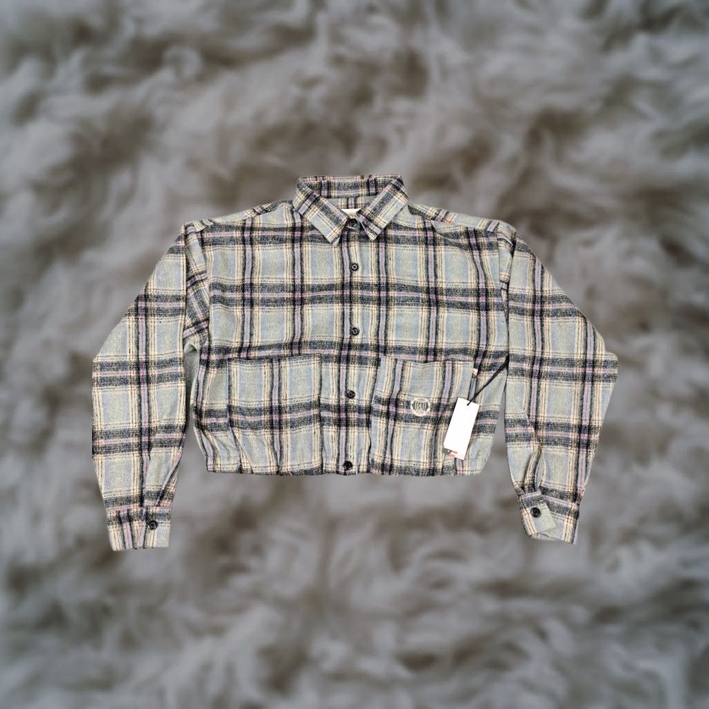 Honor the Gift Honor The Gift Jacket Womens Large Blue Plaid Flannel Bomber Short Crop New Size 36" / US 14 / IT 50 - 1 Thumbnail