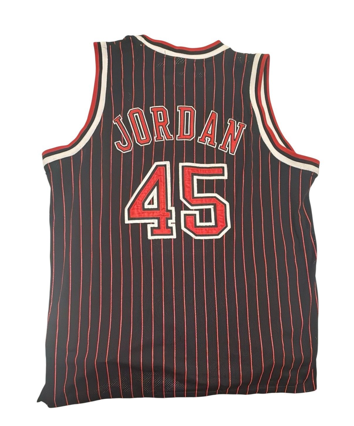 Nike Vintage Nike Chicago Bulls Jordan 45 Pinstripe Jersey XXL Size US XXL / EU 58 / 5 - 3 Thumbnail