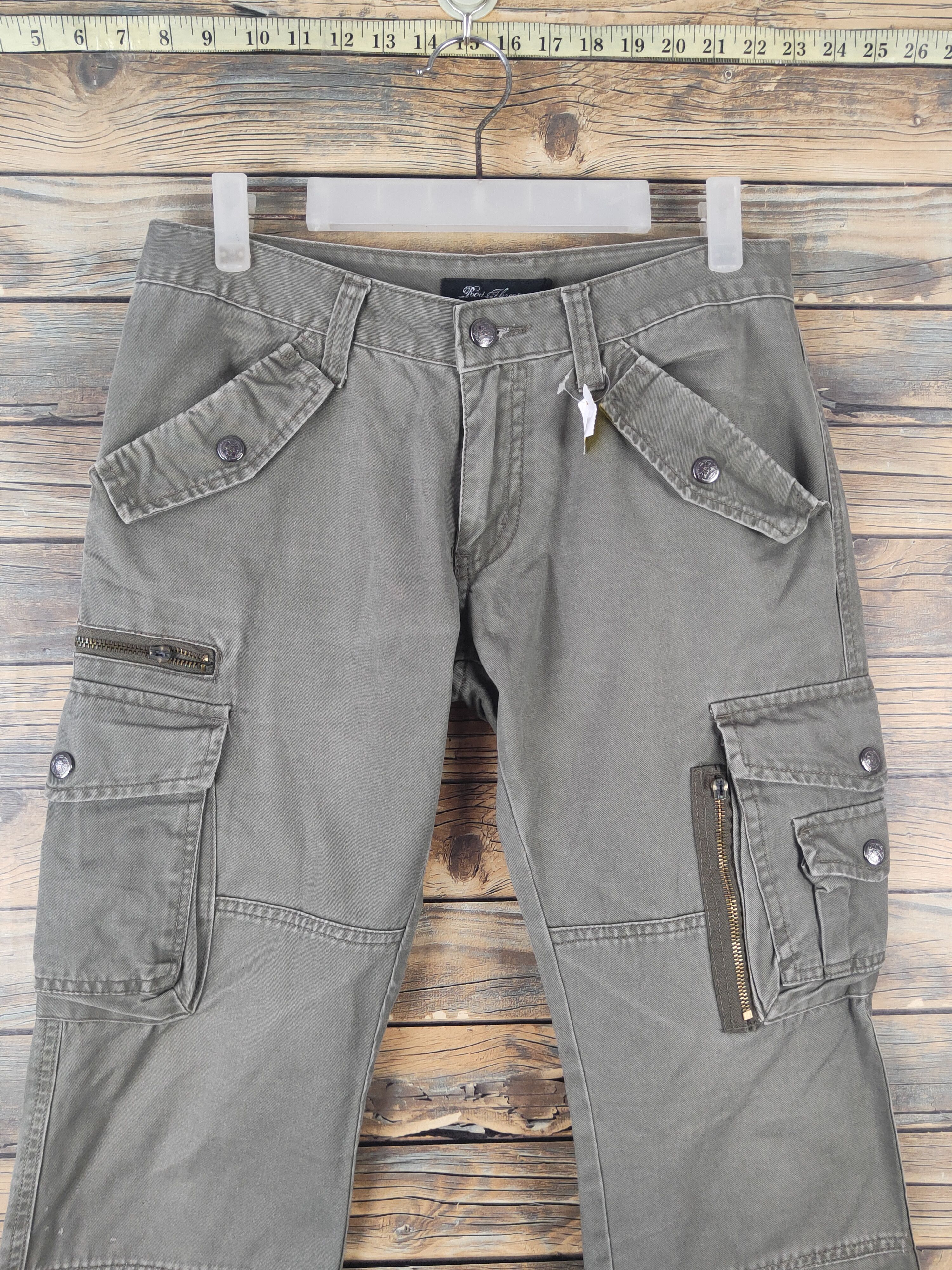 Japanese Brand DL Root Three Olive Multipocket Tactical Cargo Pants #1878 Size US 30 / EU 46 - 2 Thumbnail