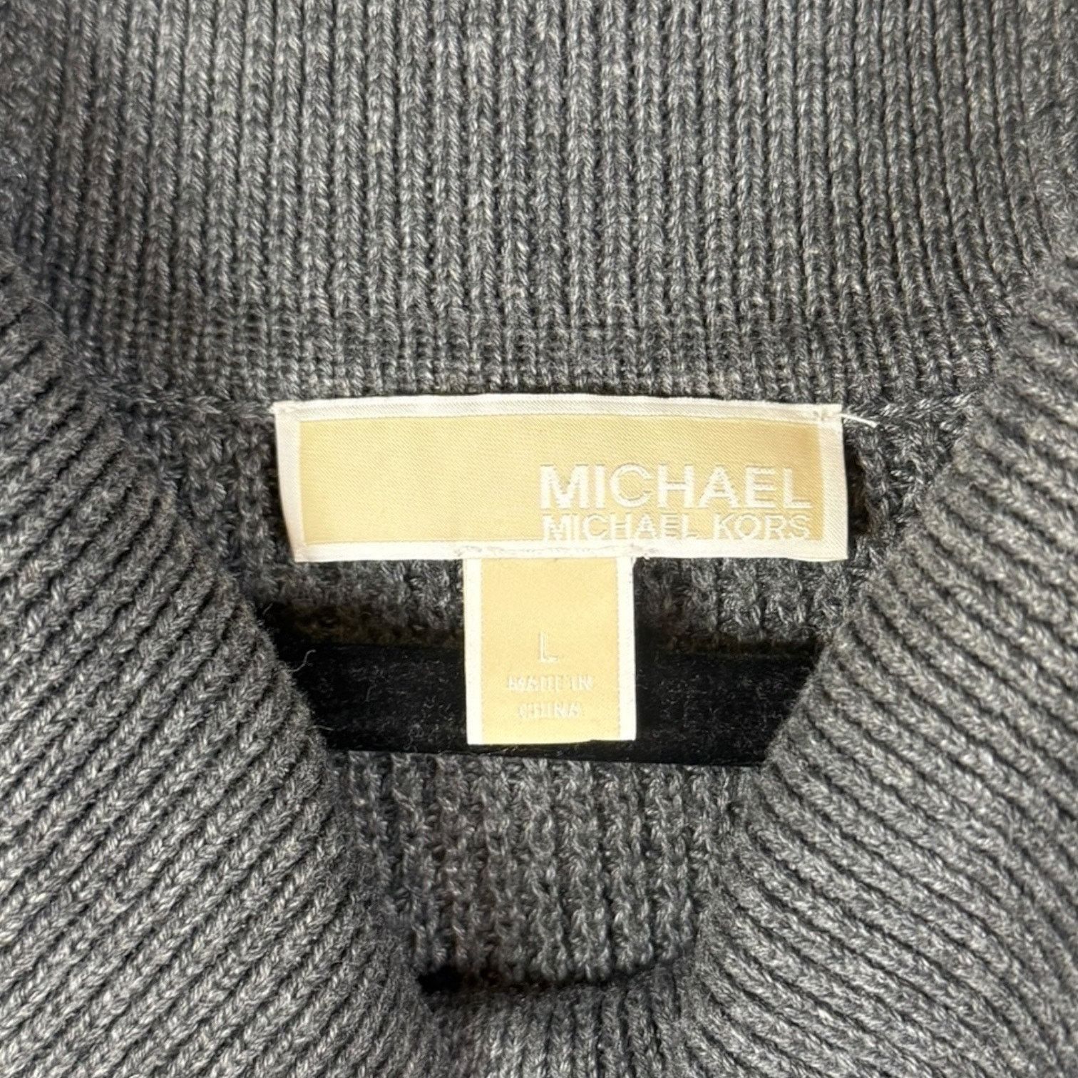 Michael Kors Michael Kors Women's L Oversized Waffleknit Cowl Charcoal Size L / US 10 / IT 46 - 3 Thumbnail