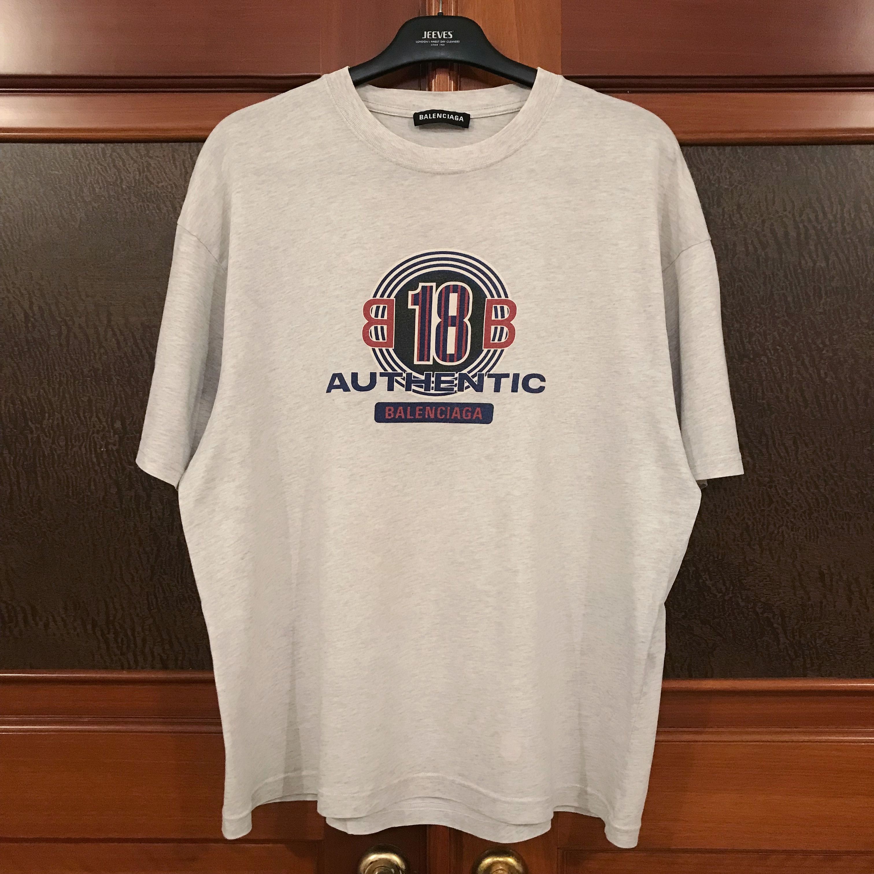 Balenciaga Balenciaga BB 18 Logo Grey Oversize T-Shirt Size US XXS / EU 40 - 1 Thumbnail