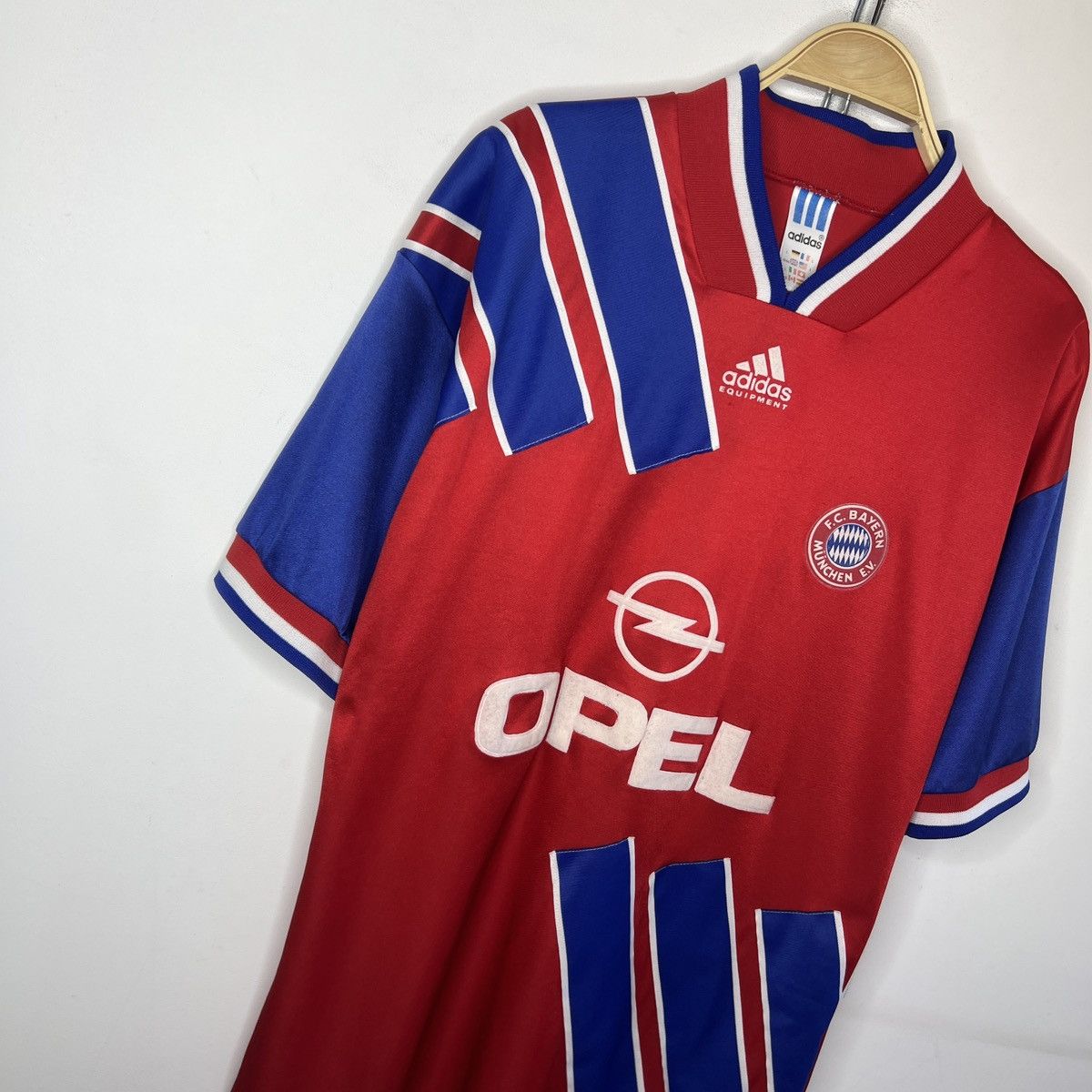 Adidas × Vintage vintage 90s adidas eqt soccer jersey bayern Opel 1993 home Size US L / EU 52-54 / 3 - 4 Thumbnail