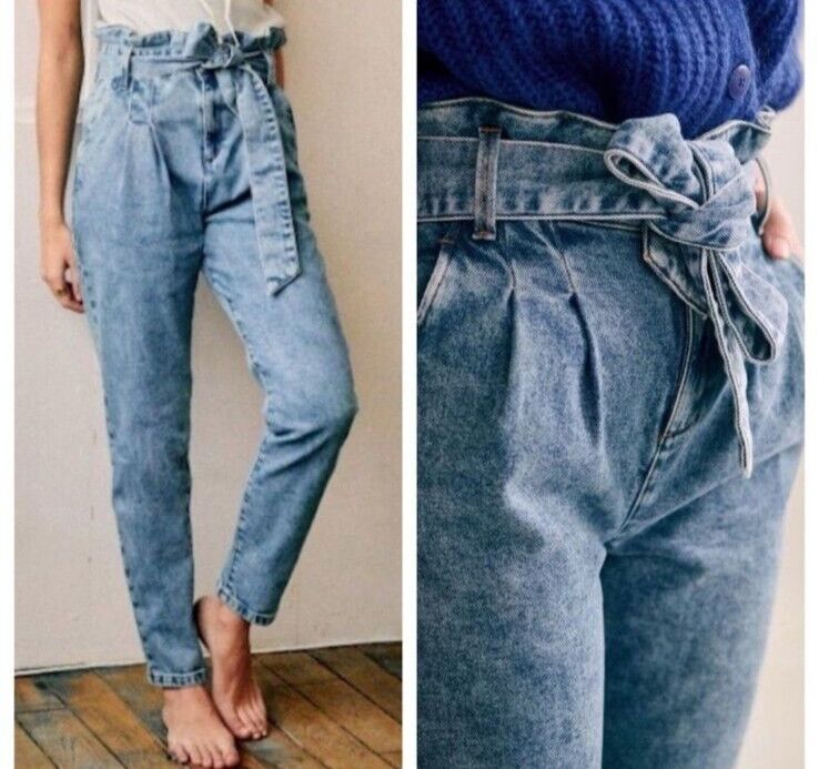 Sezane Sezane Alvin Slouchy High Rise Jeans in Light Vintage Washed Size 24" / US 00 / IT 34 - 12 Thumbnail