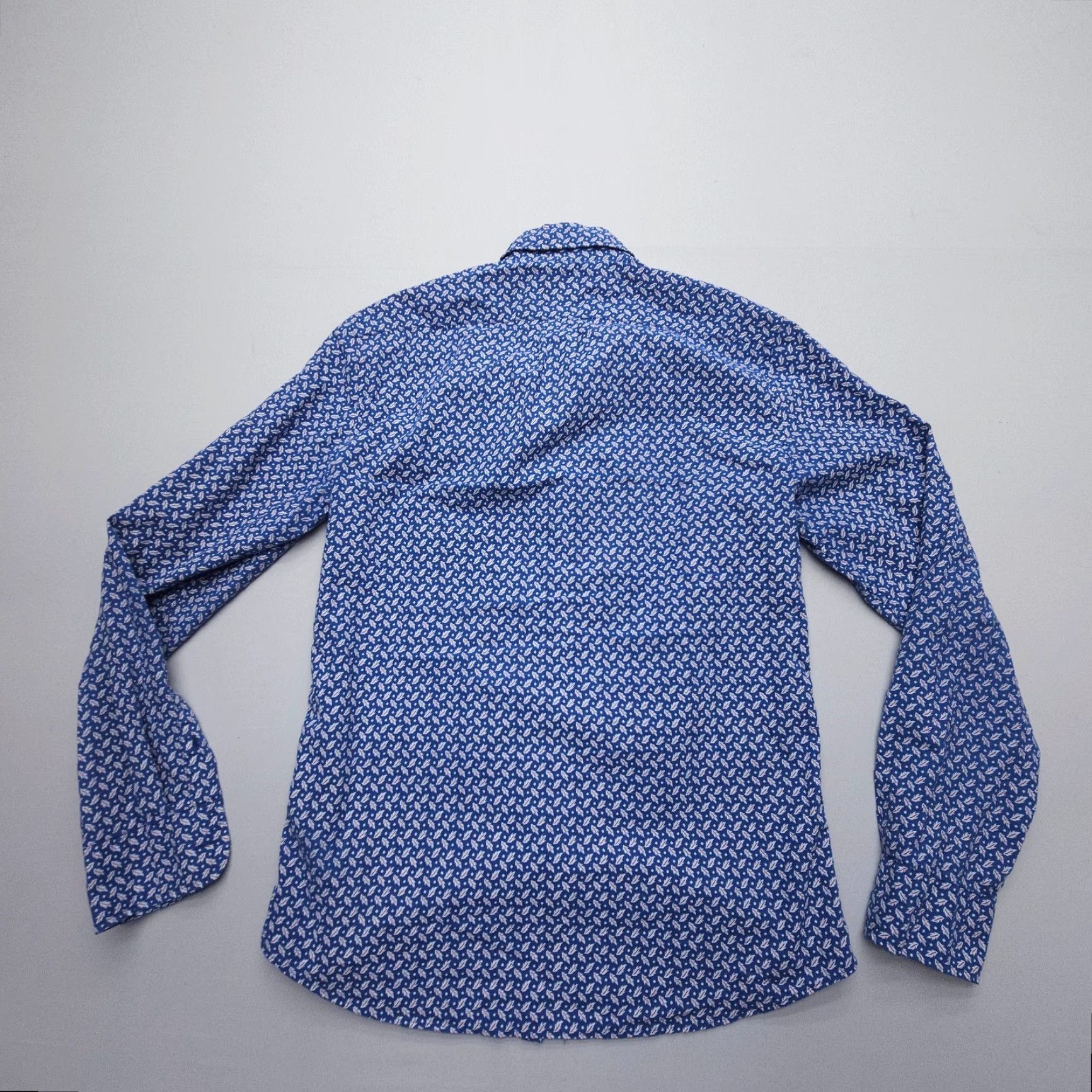 J.Crew J.CREW Slim Fit Long Sleeve Button Down Shirt Mens Small Blue Geometric Print Organic Cotton Size US S / EU 44-46 / 1 - 2 Thumbnail