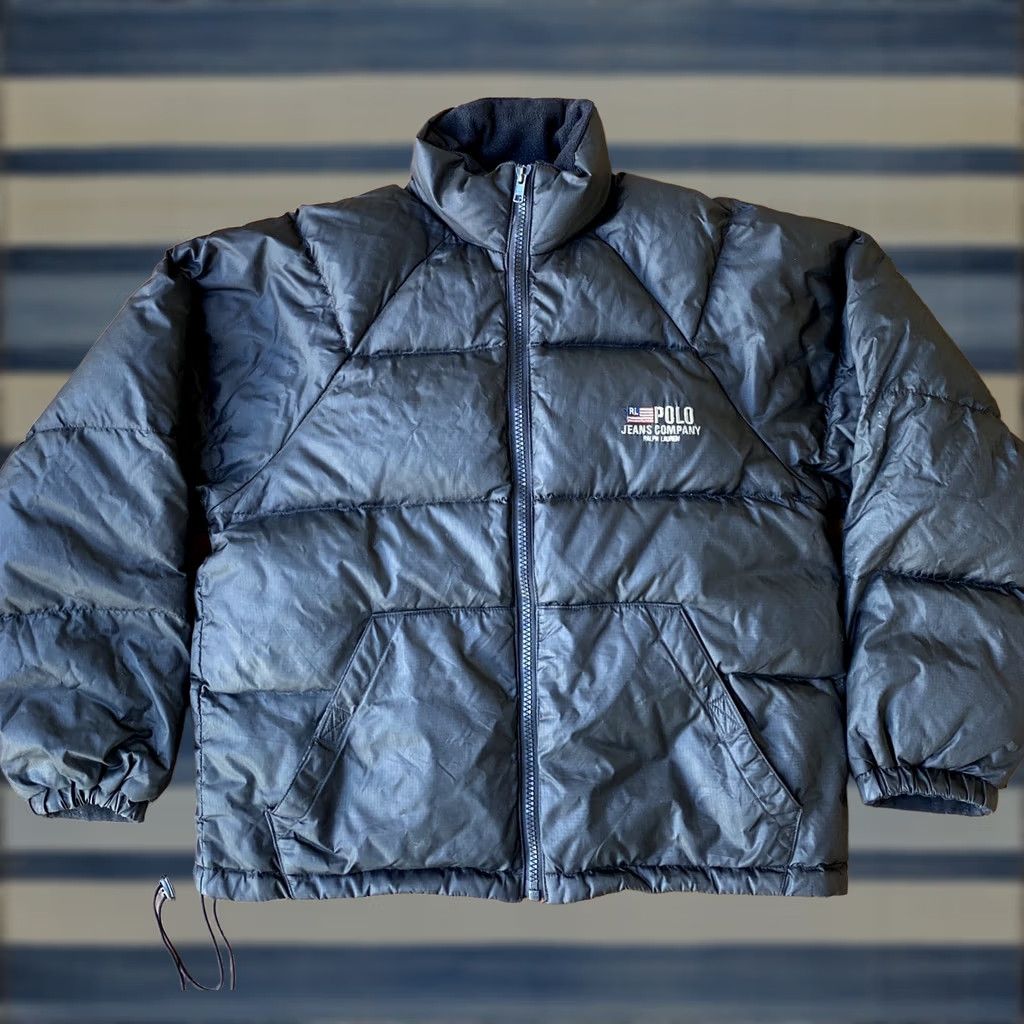 Vintage Polo Jeans Co. Ralph Lauren Jacket Polo Jeans Co. Ralph Lauren Men's Black Puffer Jacket M Nylon Down Full Zip Logo Size US M / EU 48-50 / 2 - 1 Thumbnail