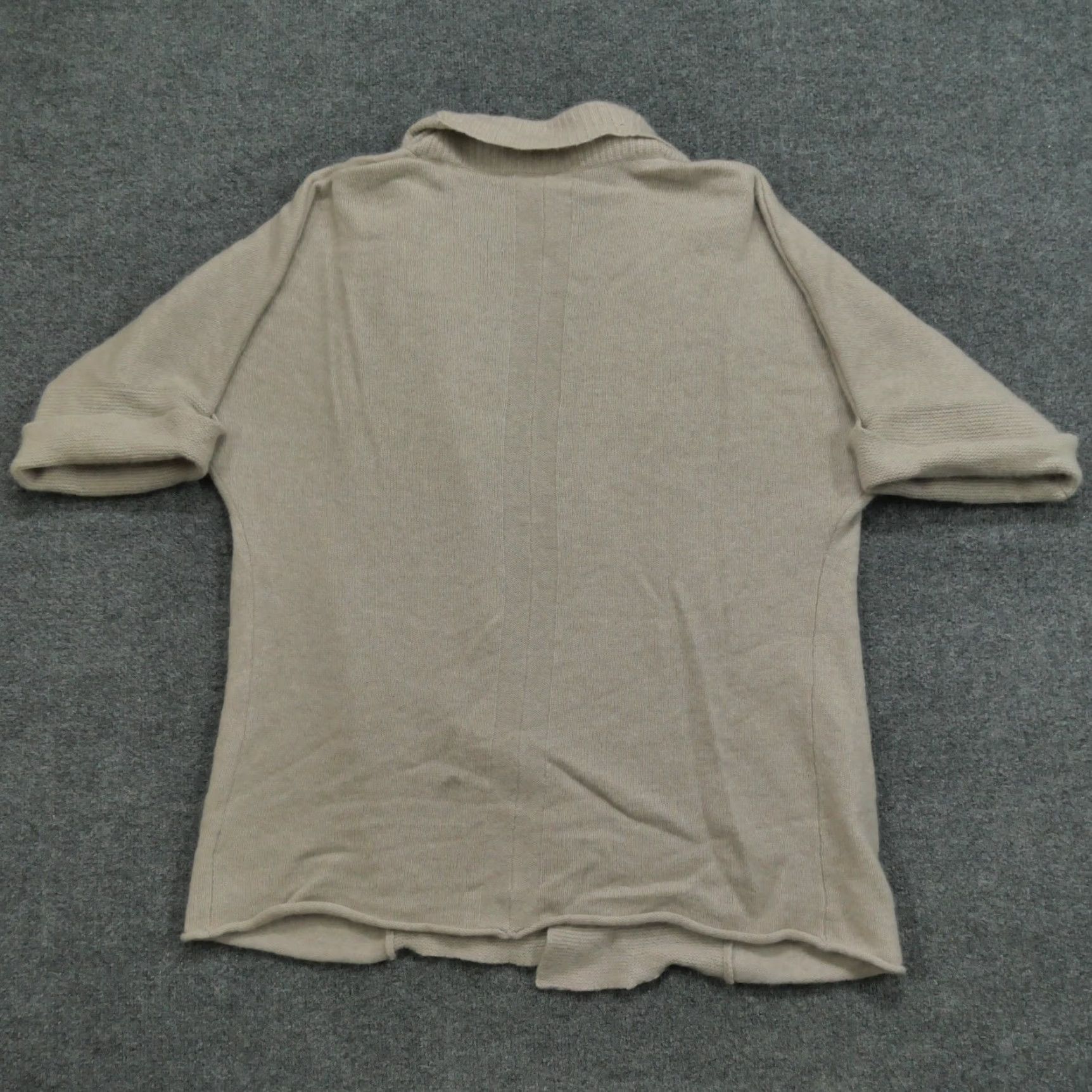 Vintage VINTAGE Tahari Cardigan Sweater Womens Medium Beige Cashmere Short Sleeve Turtleneck Knit Pullover Winter Classic Size M / US 6-8 / IT 42-44 - 6 Thumbnail