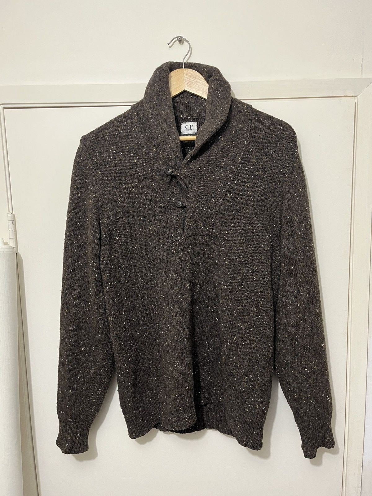 C.P. Company C.P Company Wool-Cashmere Blend Two-Button Shawl Sweater Size US M / EU 48-50 / 2 - 1 Thumbnail