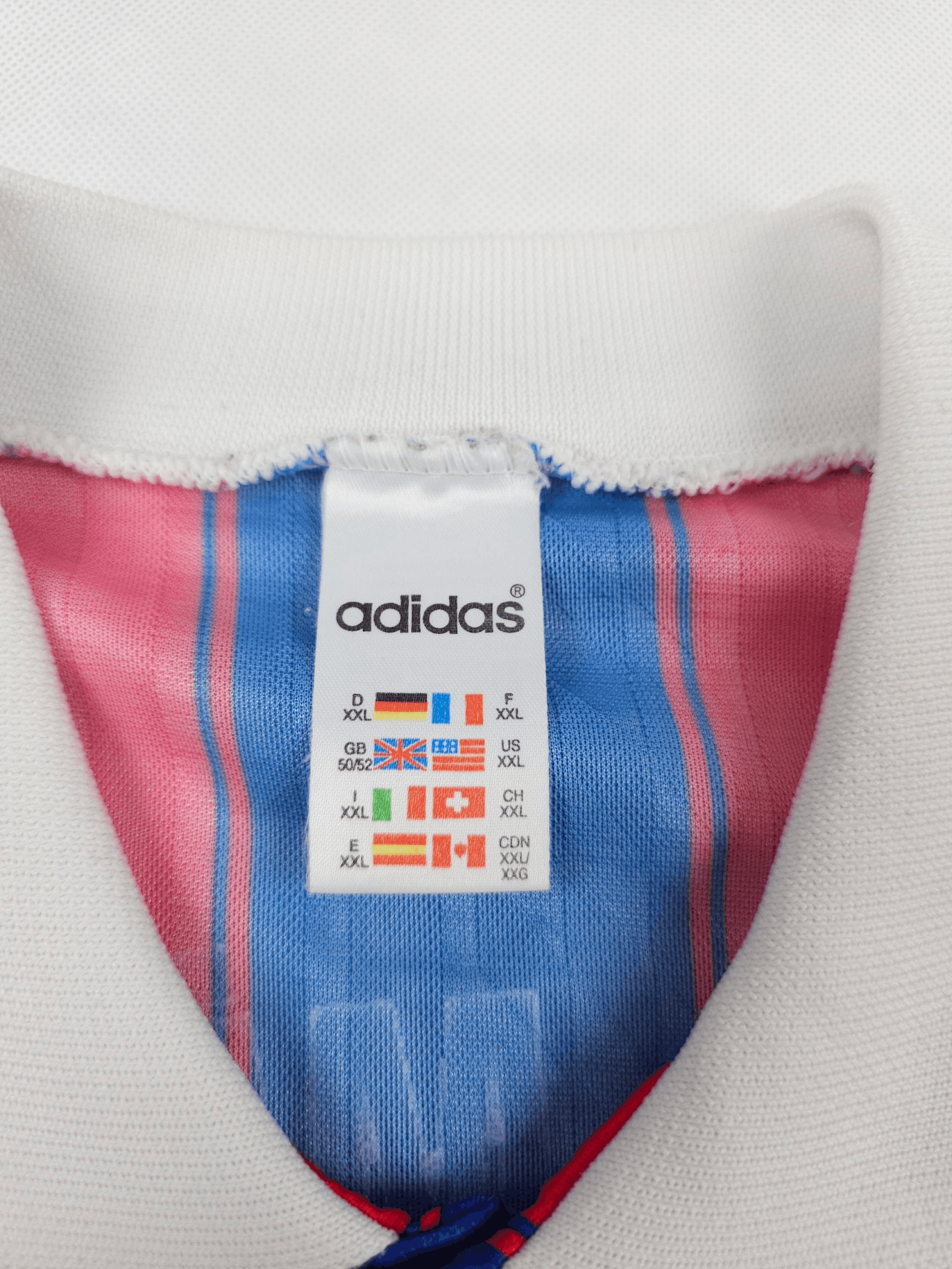 Adidas 💎 1995-1997 Bayern Munich Vintage Scholl Home Soccer Jersey Size US XXL / EU 58 / 5 - 6 Thumbnail