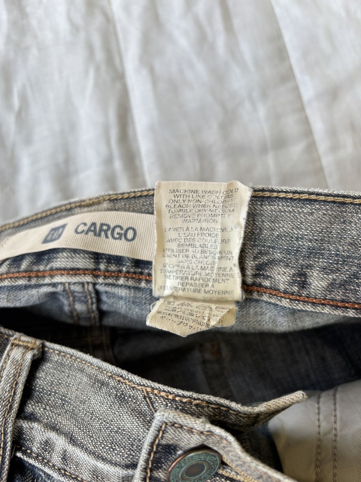 Kapital RARE💥GAP CARGO FADED WASHED DENIM CARGO JEANS WORKWEAR Size US 32 / EU 48 - 11 Thumbnail