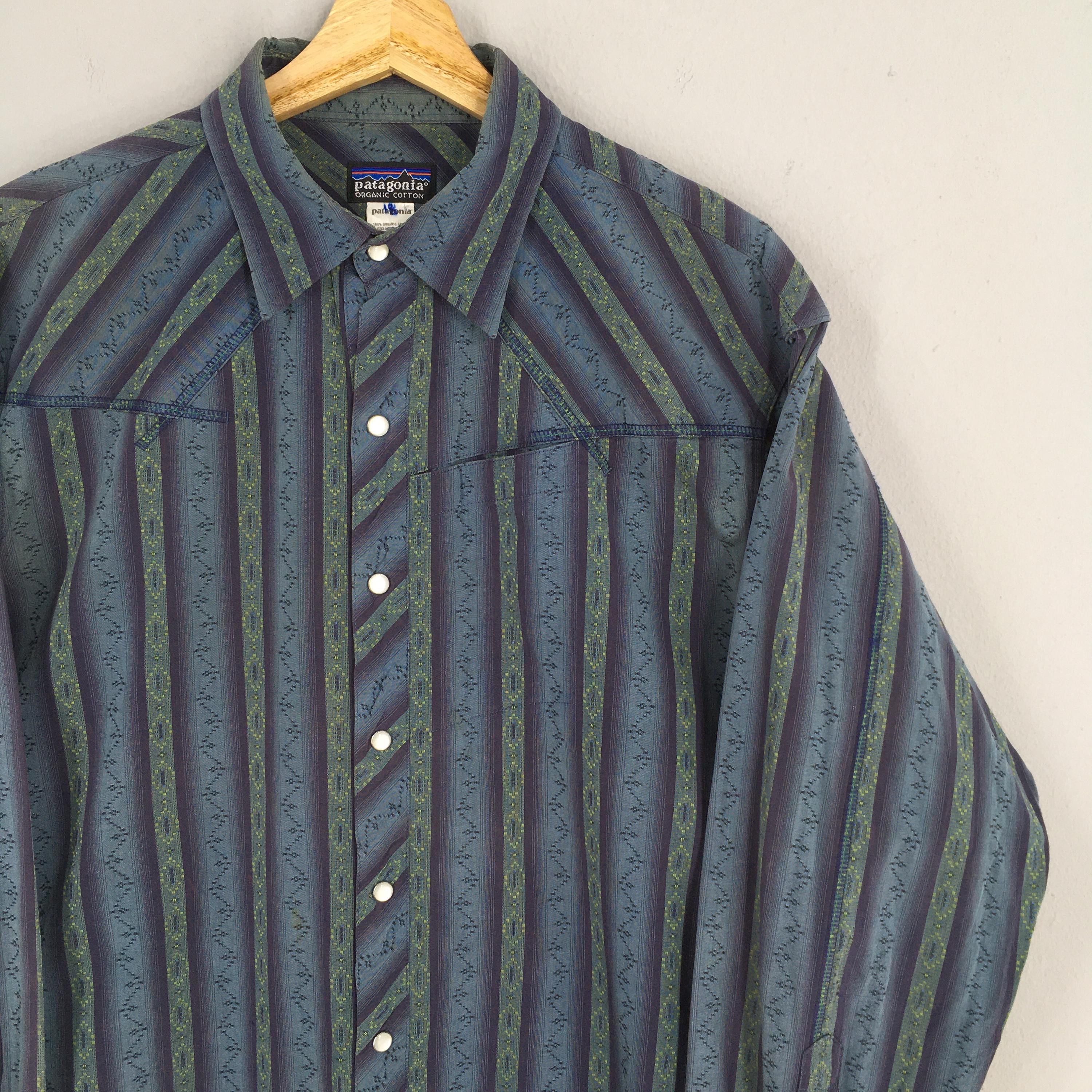 Flannel × Patagonia × Vintage Vintage Patagonia Western Stripes Pearl Snap Shirt Medium Size US M / EU 48-50 / 2 - 2 Thumbnail