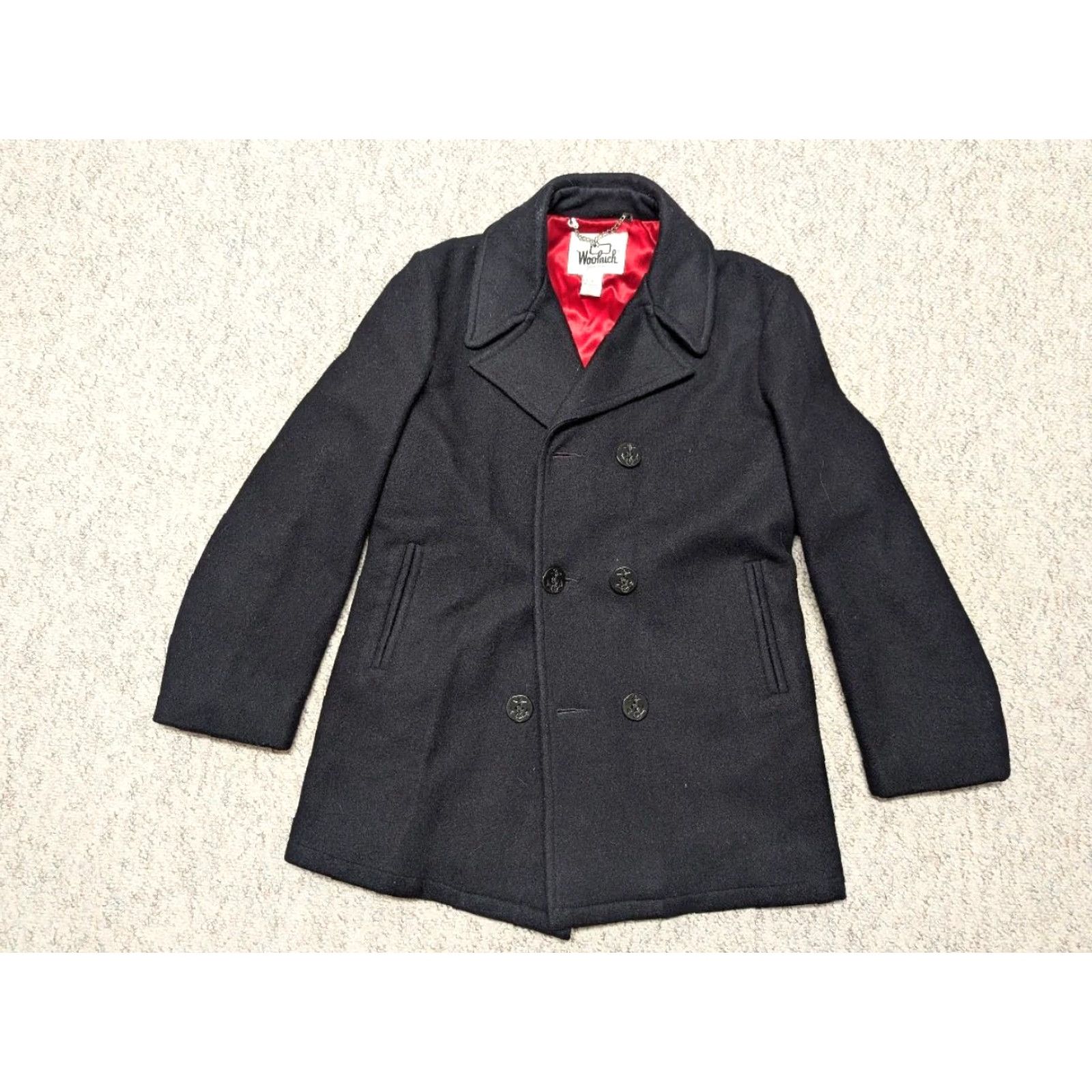 Vintage VINTAGE Woolrich pea coat Navy blue 38 USN wool jacket Woolrich Mens Wool blend Coat Navy WOOL peacoat USN 90s event theme: Navy blue 38 Mens Size US S / EU 44-46 / 1 - 6 Thumbnail
