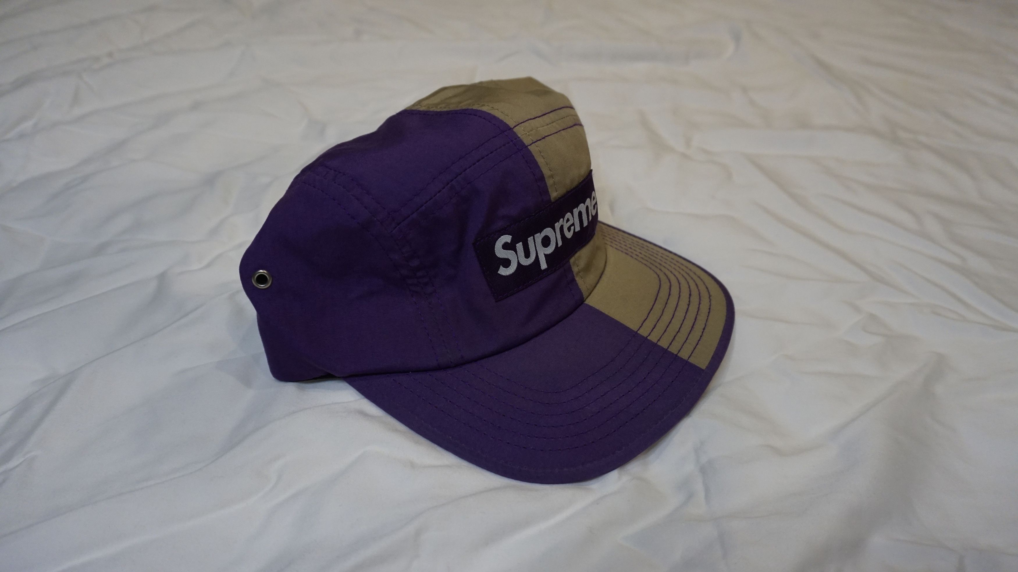 Supreme Supreme Box Logo Split 5 Panel Hat Purple & Tan Size ONE SIZE - 3 Thumbnail