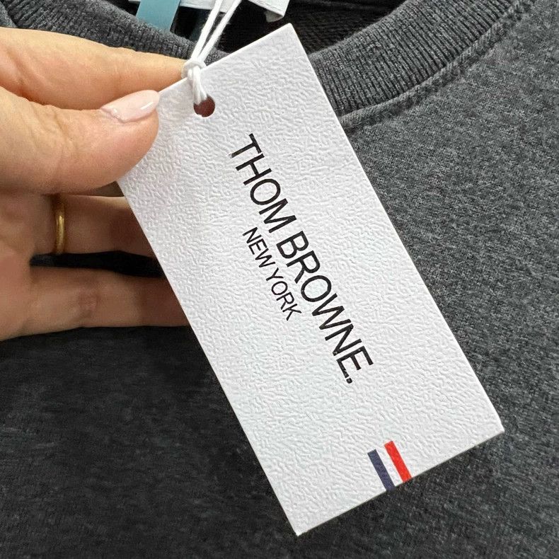 Thom Browne Thom Browne Gray striped ribbed round-neck sweatshirt 2503 Size US L / EU 52-54 / 3 - 6 Thumbnail