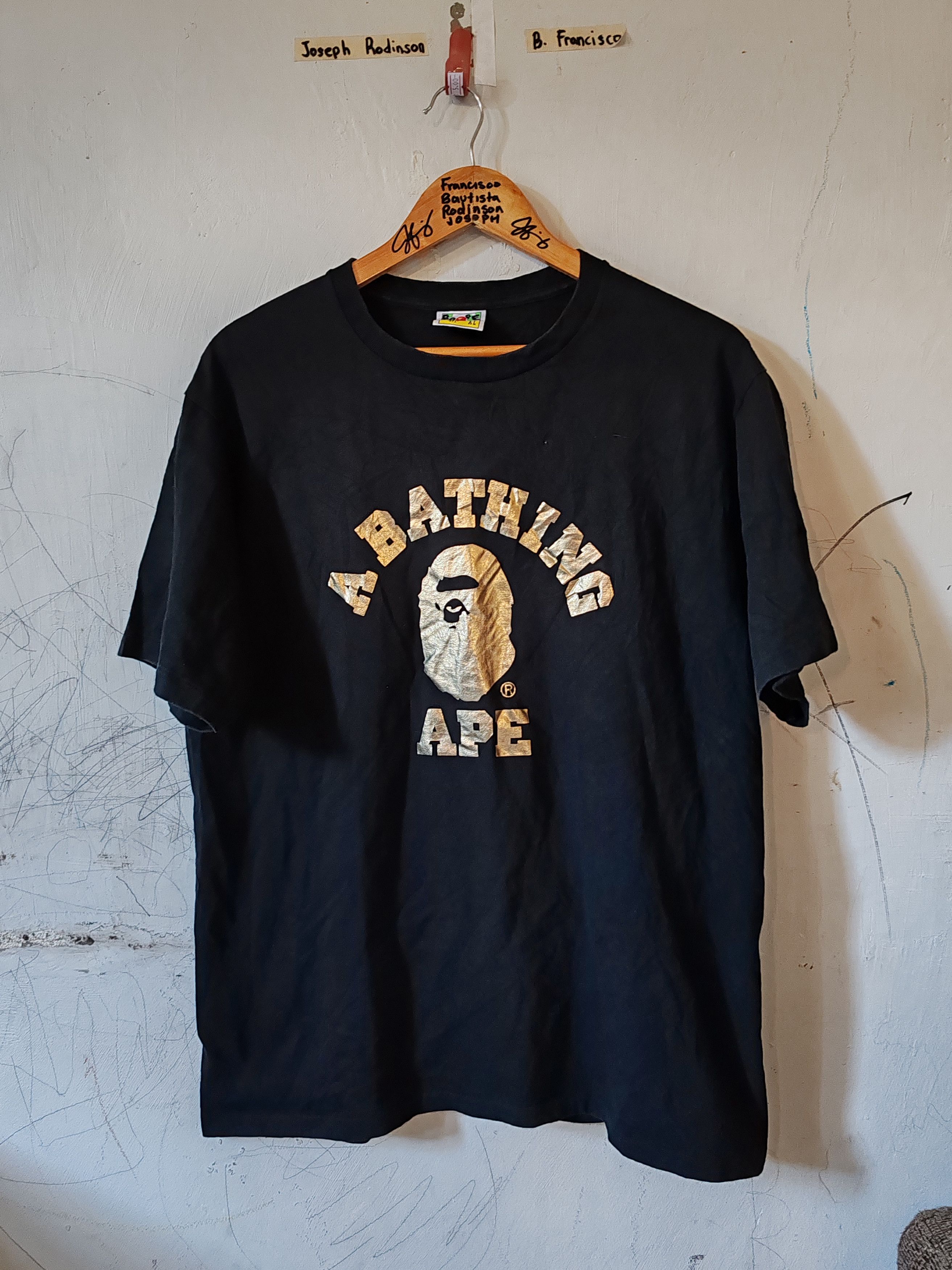 Image of Bape Foil College Tee in Black, Men's (Size XL)