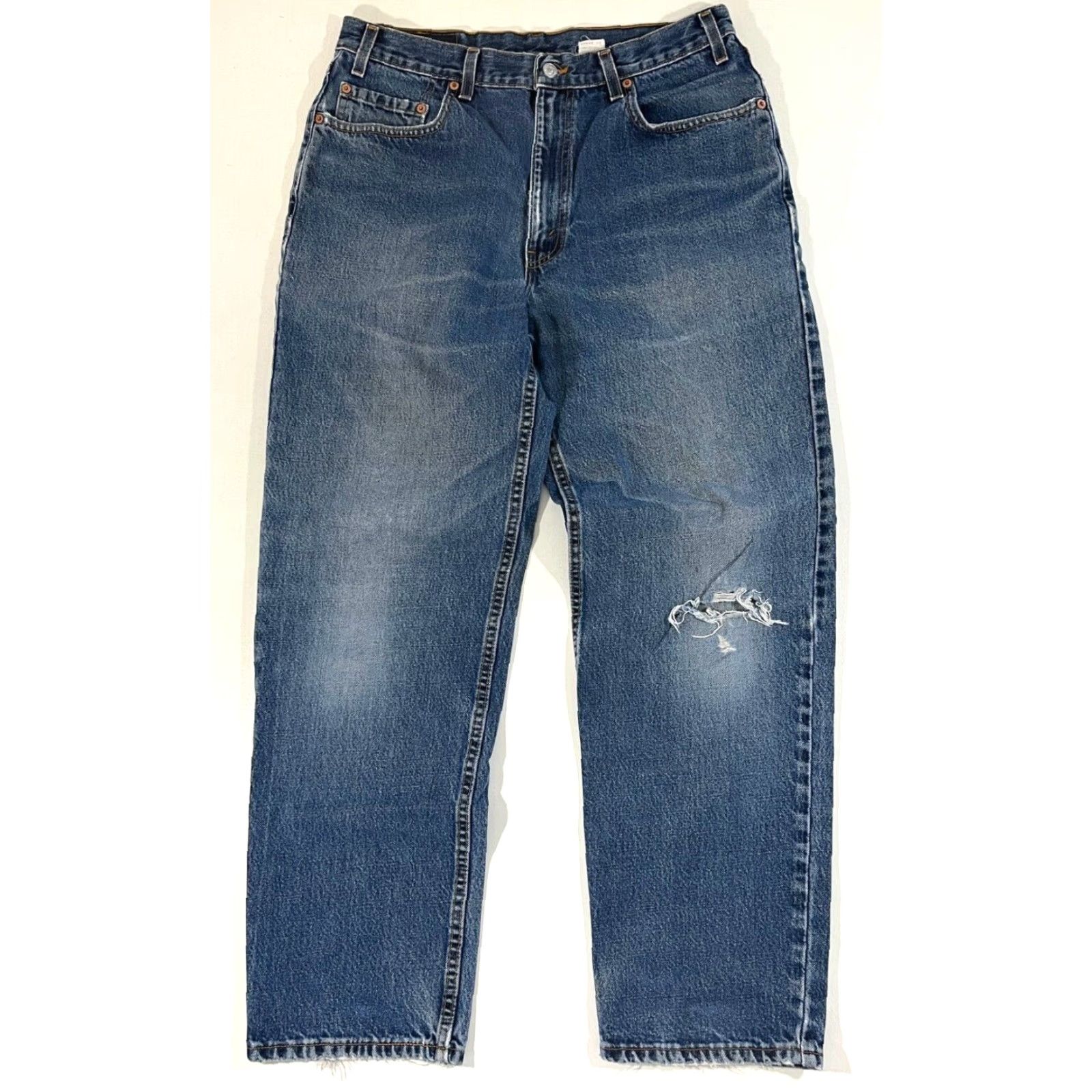 Levi's Levi's 550 Jeans Men Vintage 90s Distressed Relaxed Fit Made in USA 36x32 Blue Denim Size US 36 / EU 52 - 2 Thumbnail