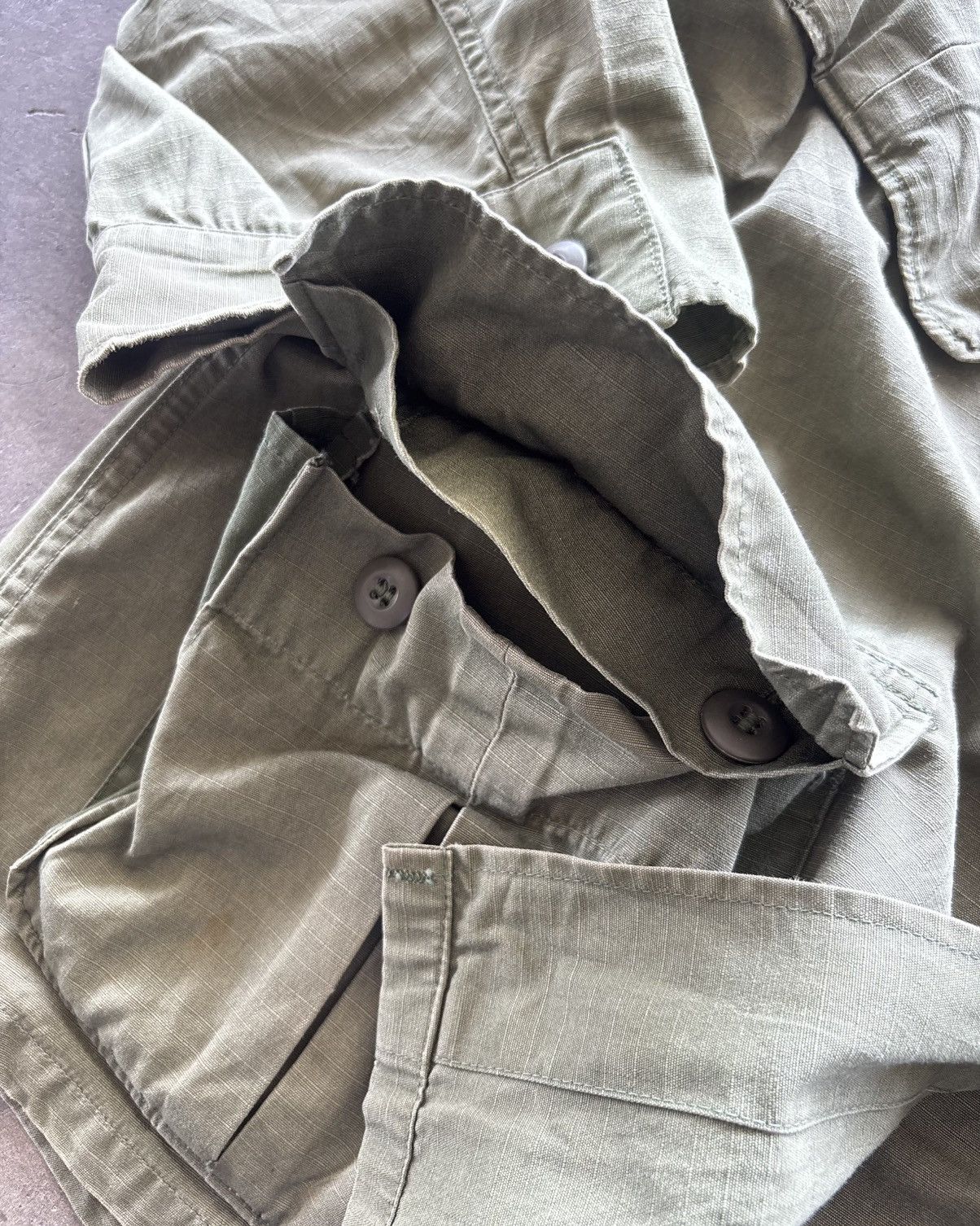 Vintage 60s US.ARMY OG Jungle Fatigue Military Jacket Size US L / EU 52-54 / 3 - 5 Thumbnail