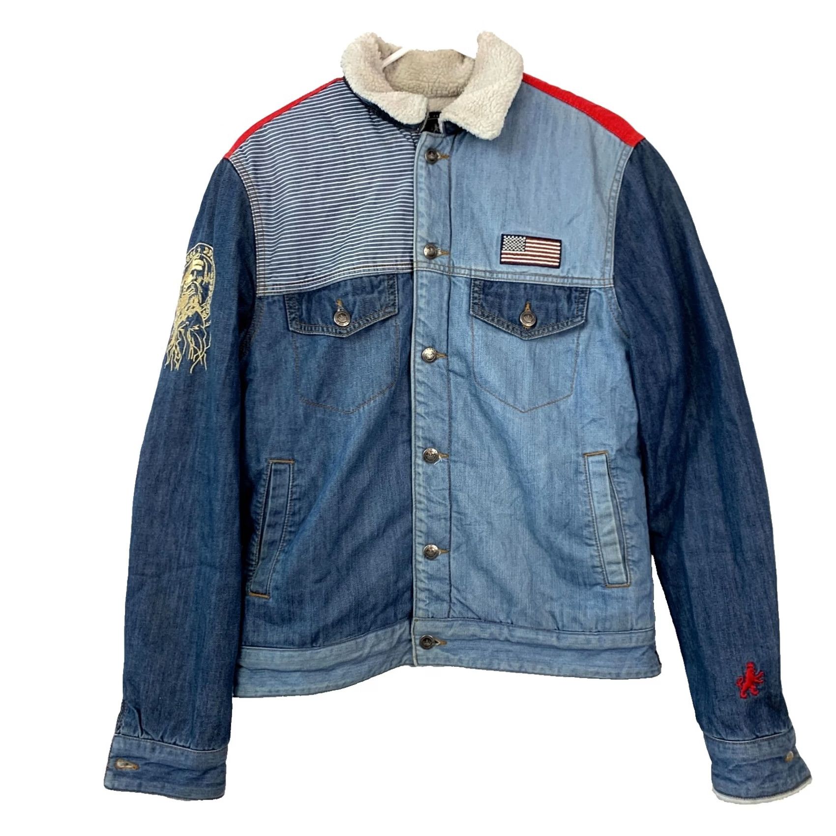 Denime Posh Denim Jacket Sherpa Lined Button Adult Medium Blue Size US M / EU 48-50 / 2 - 2 Thumbnail