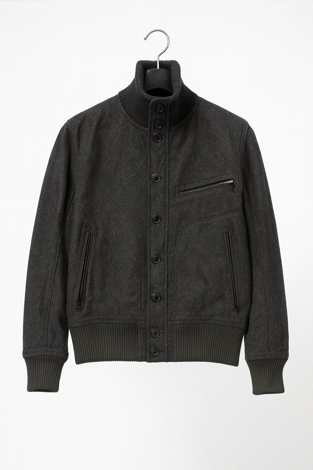 Schott Vintage Schott Wool Bomber Jacket Charcoal Ribbed Collar Size US M / EU 48-50 / 2 - 1 Thumbnail