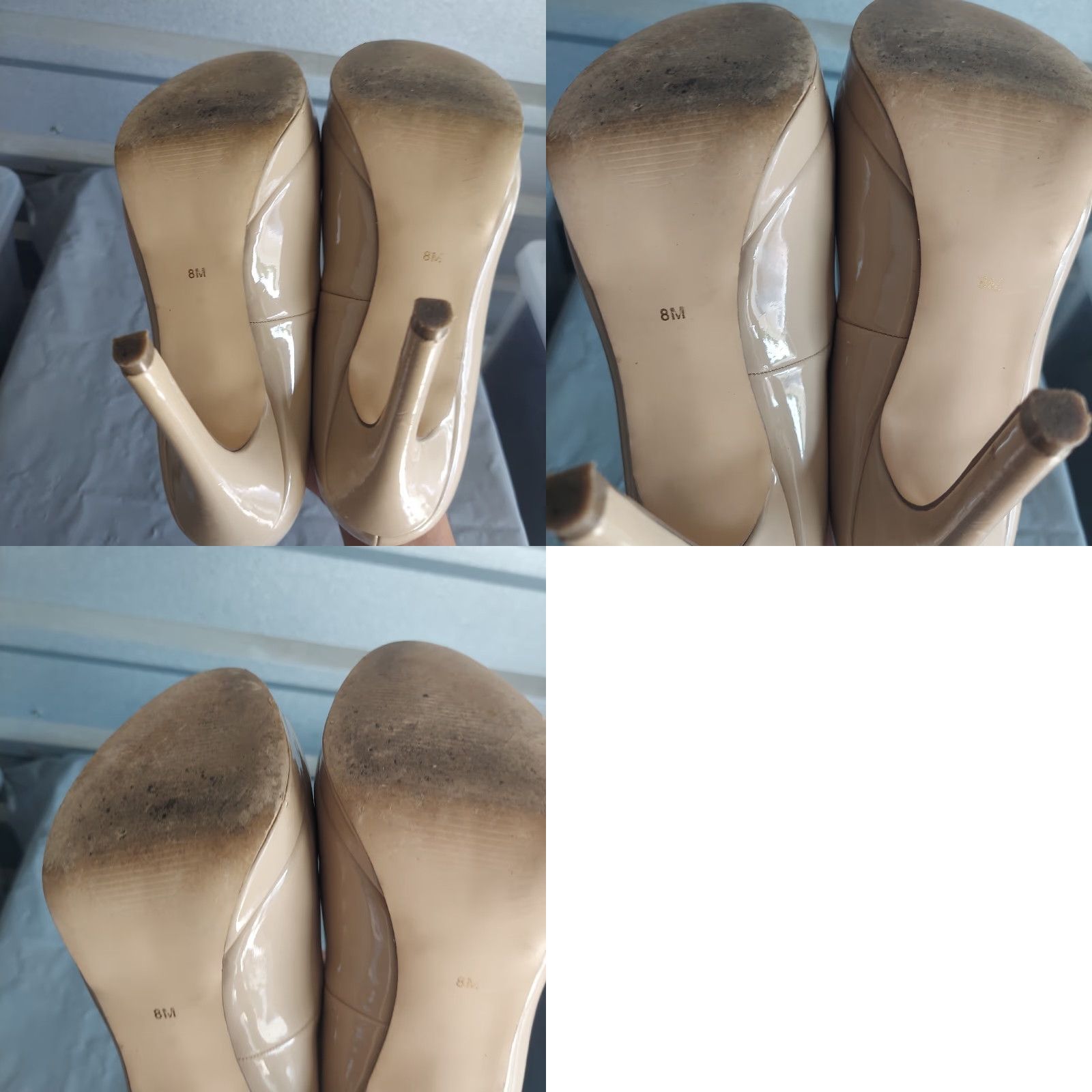 Guess GUESS Womens Beige Patent Leather Heels Size 8 M Pump High Heel Studded Ladies Formal Party Wedding Workwear 8M Beige Patent Leather Pumps Size US 8 / IT 38 - 8 Thumbnail