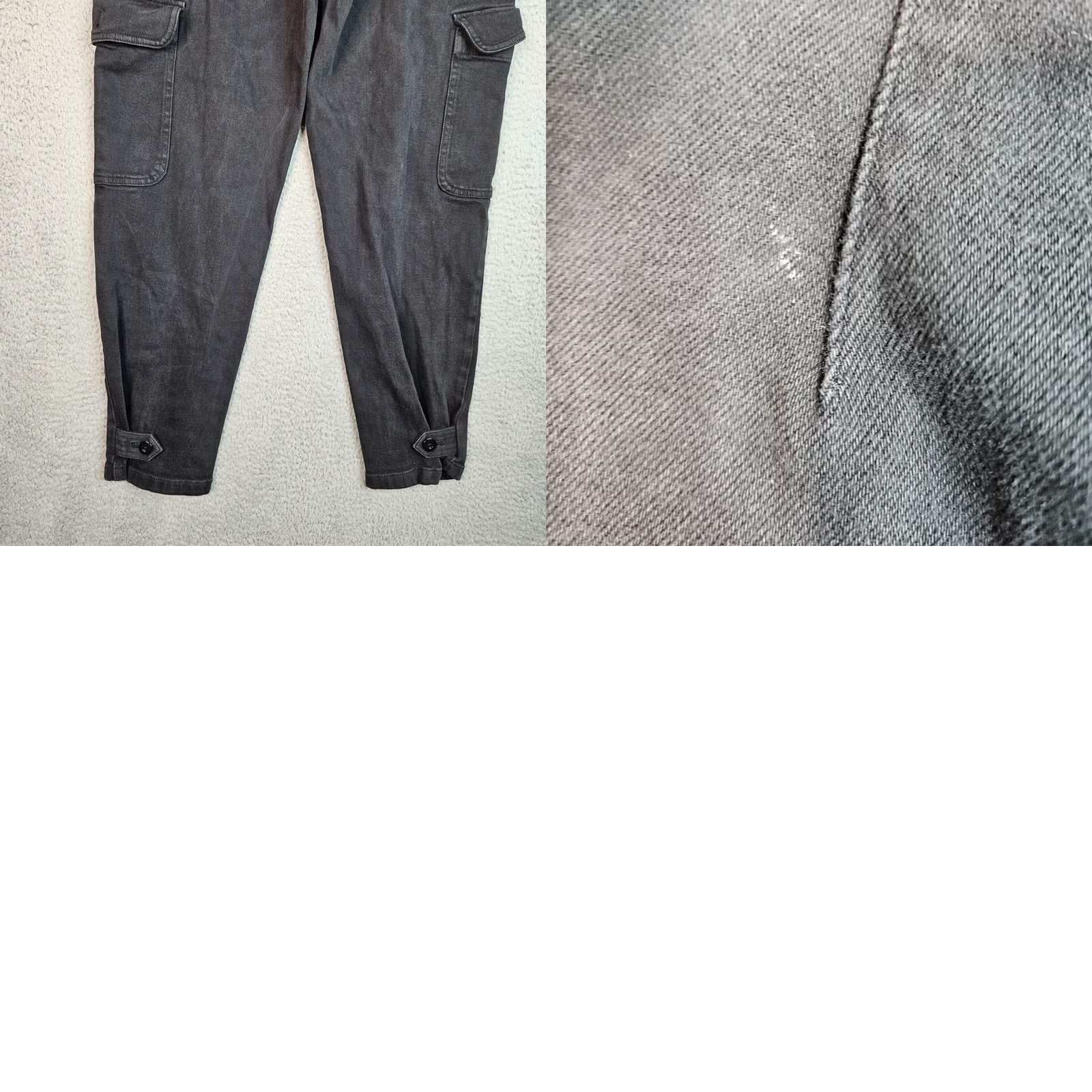 Vintage Wilfred Free Women’s Black Button Fly Cargo Denim Pants Size 6 - Regular, Inseam 27, High Rise, Belted, Cadro? Size 28" / US 6 / IT 42 - 9 Thumbnail