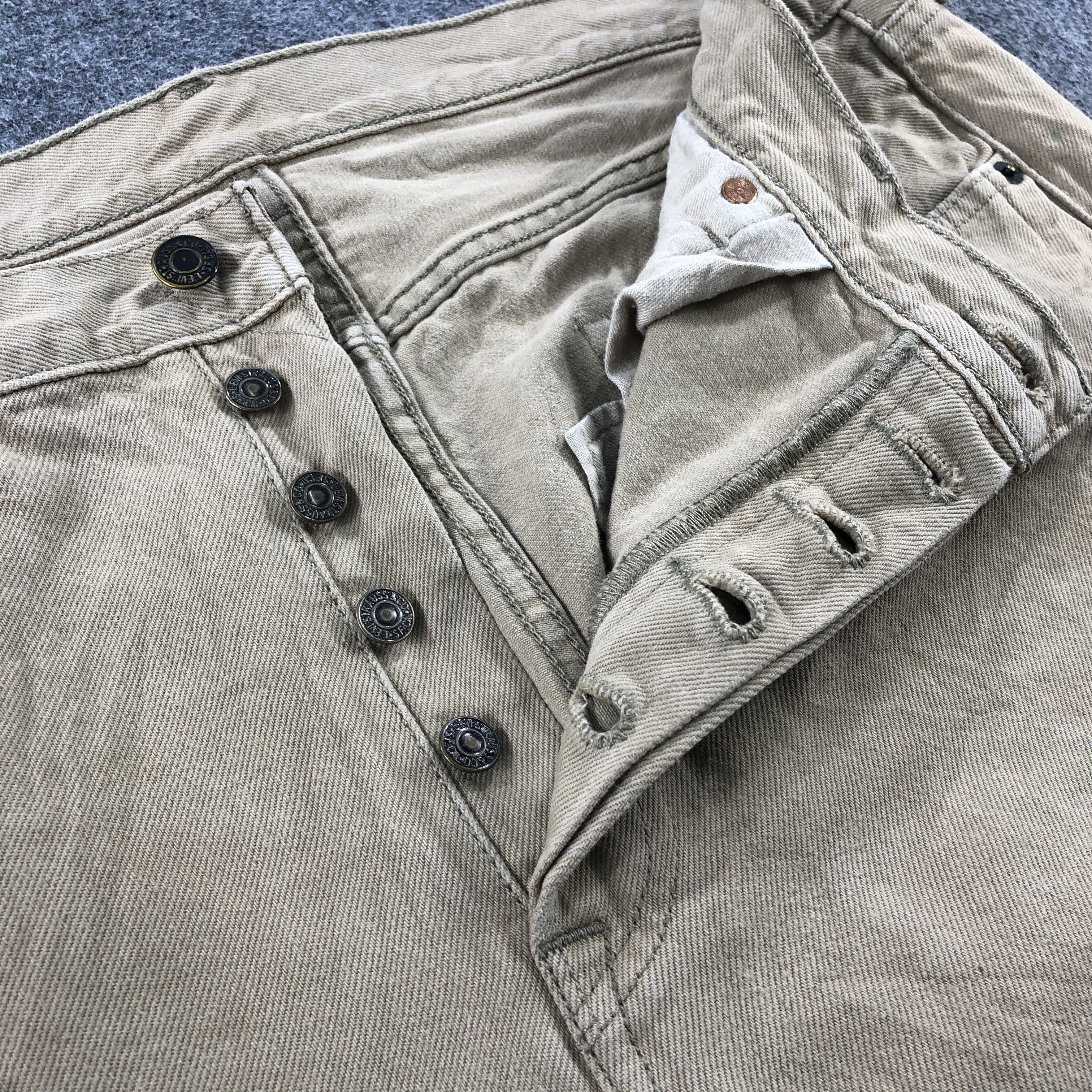 Levi's Levis 501 Vintage Khaki Denim Distressed Jeans-J949 Size US 36 / EU 52 - 8 Thumbnail