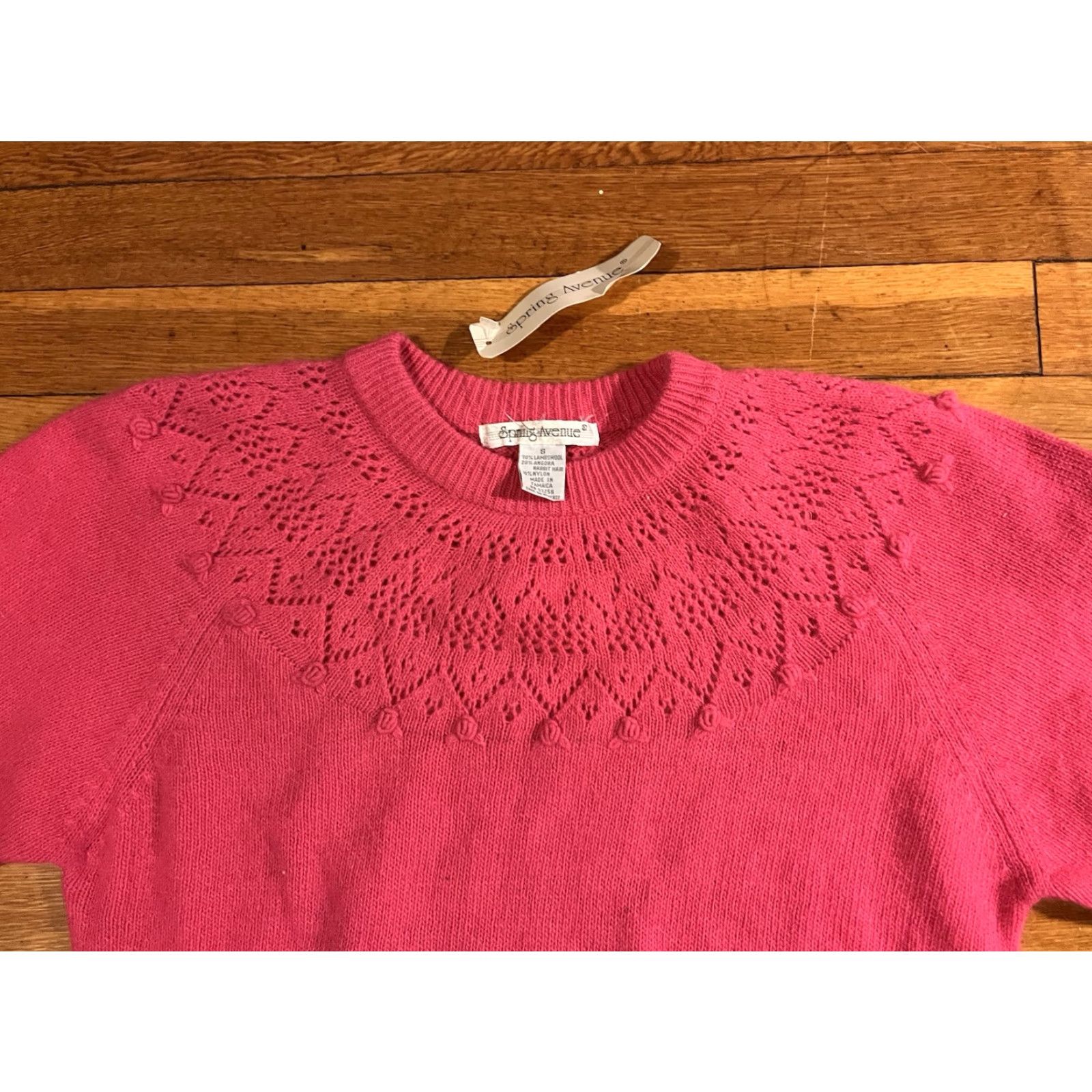Vintage VINTAGE Spring Avenue Yoke Sweater Women’s Small Pink Angora Wool Blend Knit Sweater Pullover Size S / US 4 / IT 40 - 5 Thumbnail