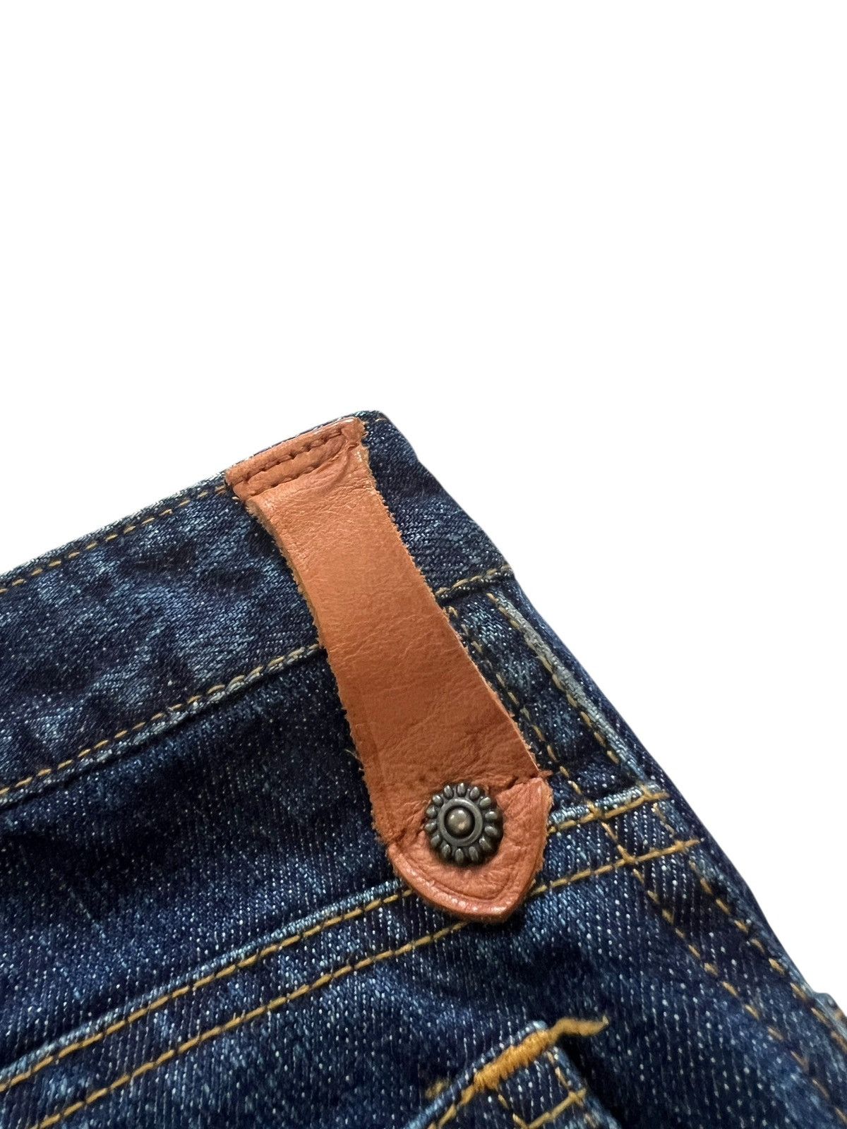 Obelisk 1990s Obelisk Stitching Flare Denim Leather Trim Size US 30 / EU 46 - 12 Thumbnail