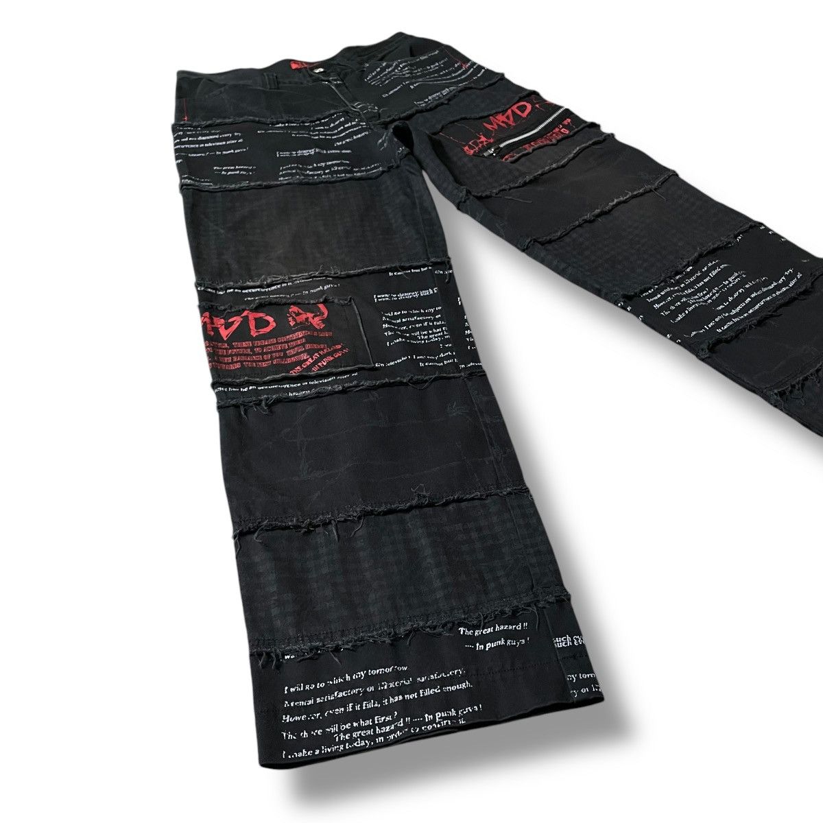 If Six Was Nine × Japanese Brand × Yasuyuki Ishii 🇯🇵☠️ MAD PUNK WORDING PATCHES SEDITIONARIES PUNK GOTHIC PANTS Size US 29 - 4 Thumbnail