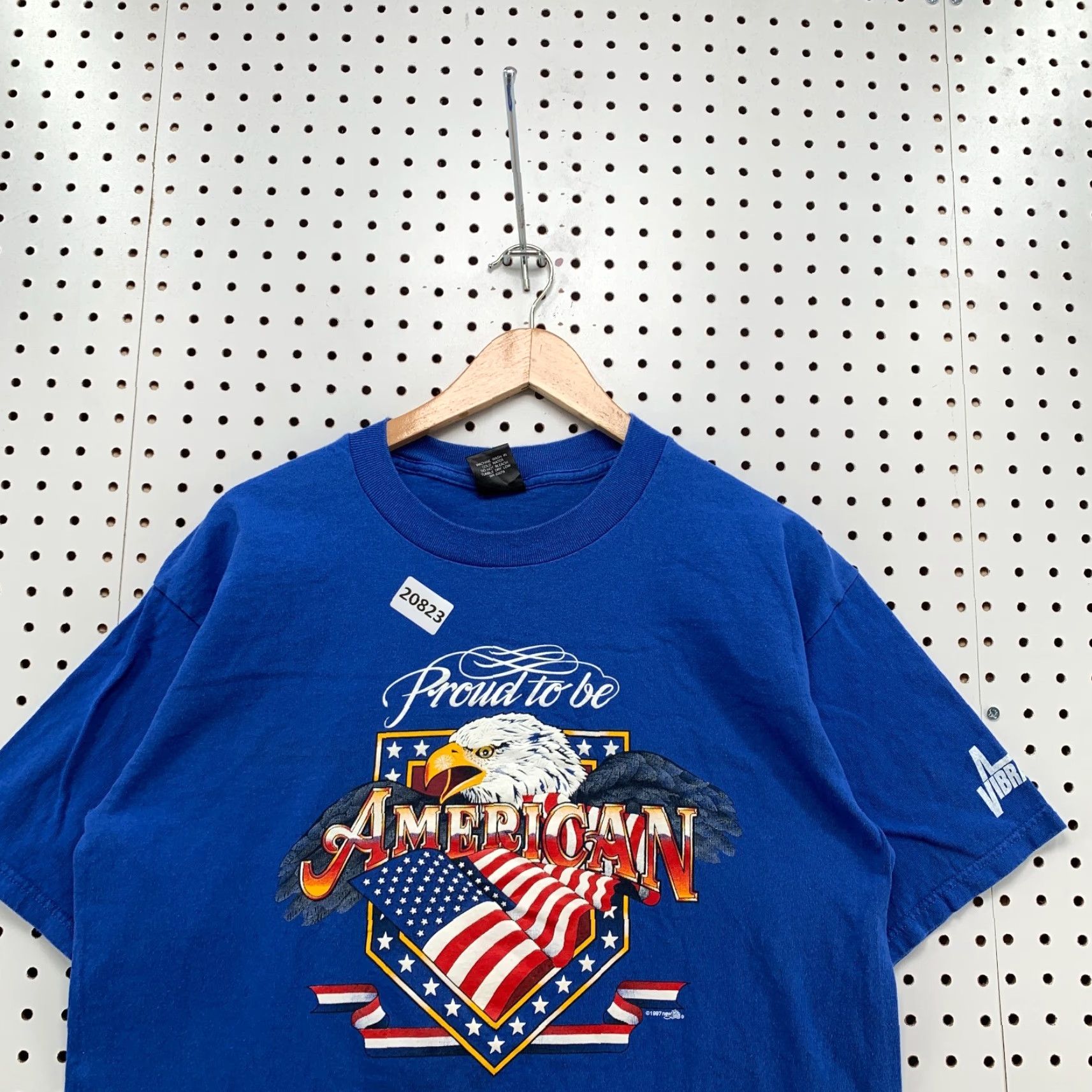 Vintage VINTAGE Classic Platinum Proud To Be American T-Shirt Blue Eagle Flag Short Sleeve Adult L USA Men's Size US L / EU 52-54 / 3 - 2 Thumbnail
