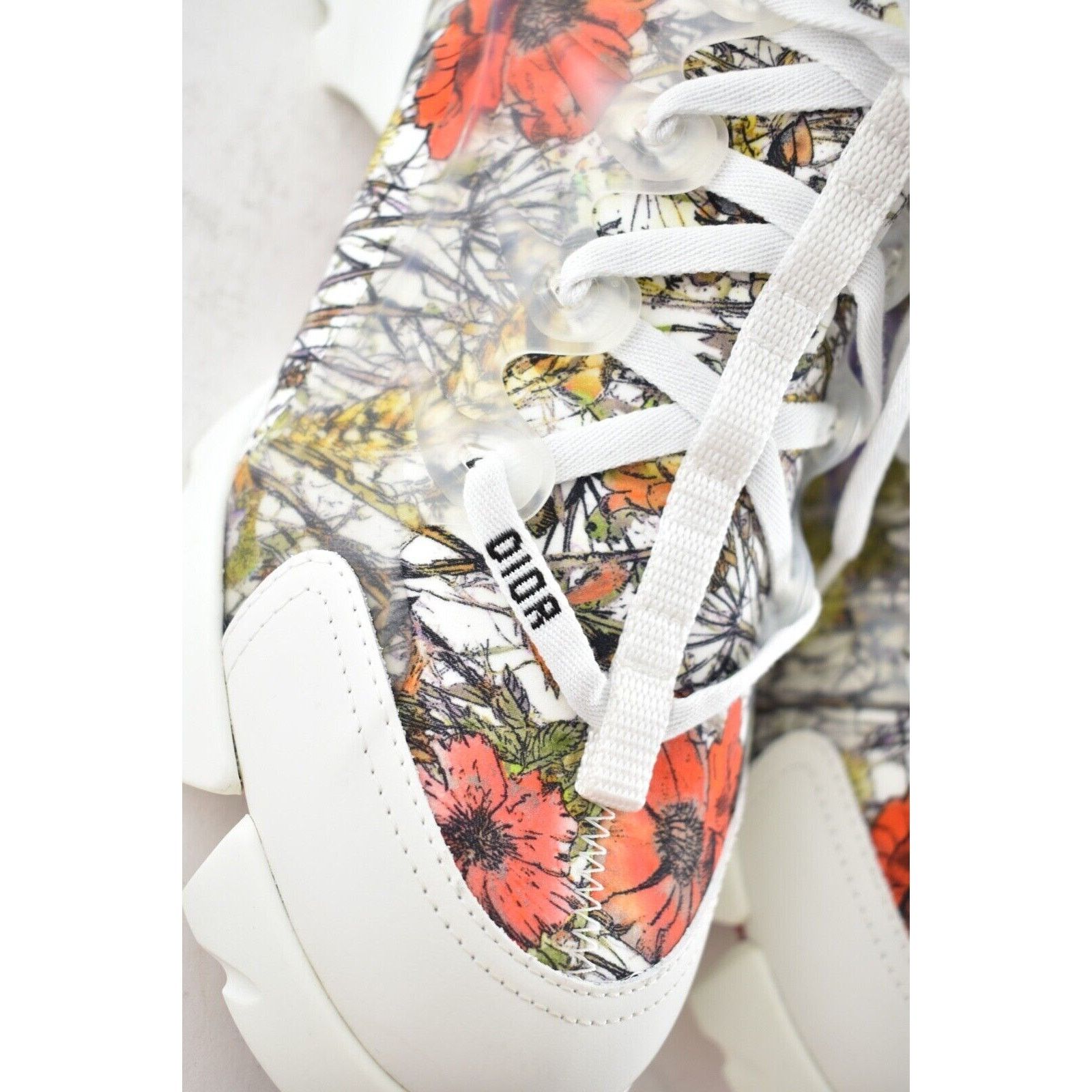 Dior D Connect Mille Fleurs Lace Up Flat Trainer Sneaker 39.5 Size US 9.5 / IT 39.5 - 7 Thumbnail
