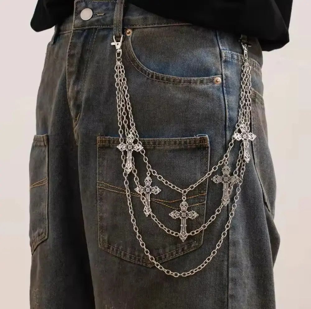 Jewelry Chain Cross Pendant Jeans Chain Size ONE SIZE - 1 Thumbnail