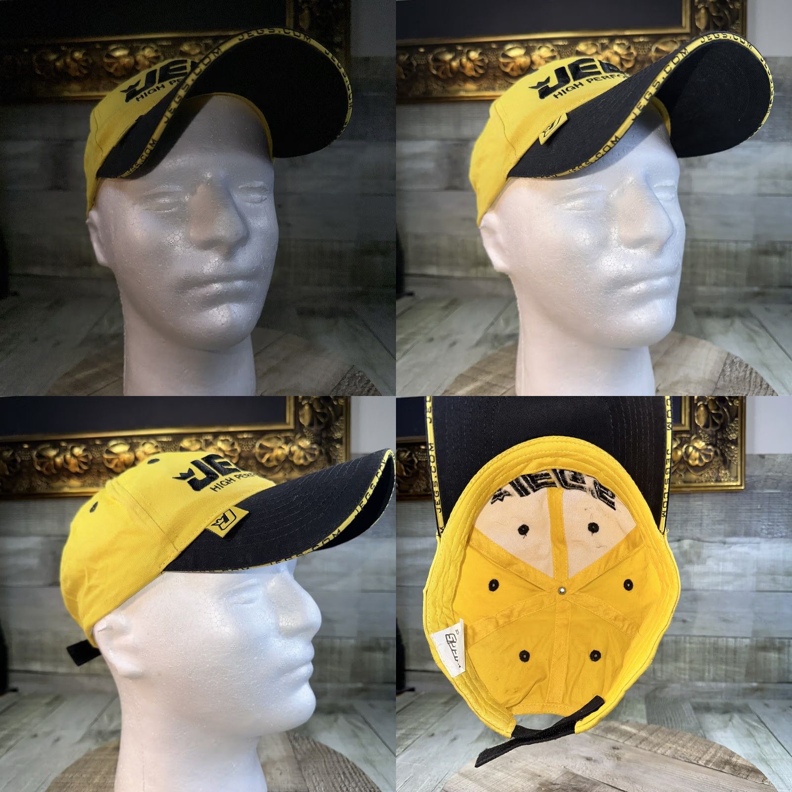 Vintage JEGS High Performance Yellow Cotton Baseball Cap Hat Strapback CH32 Size ONE SIZE - 9 Thumbnail