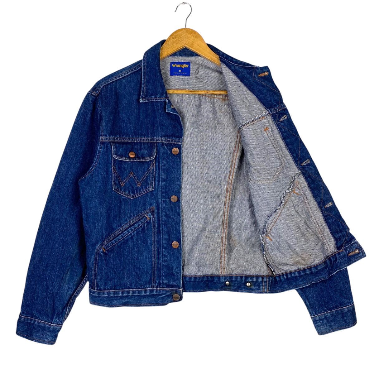Vintage × Wrangler 💥VTG WRANGLER 124MJ DENIM TRUCKER JACKET Size US M / EU 48-50 / 2 - 3 Thumbnail