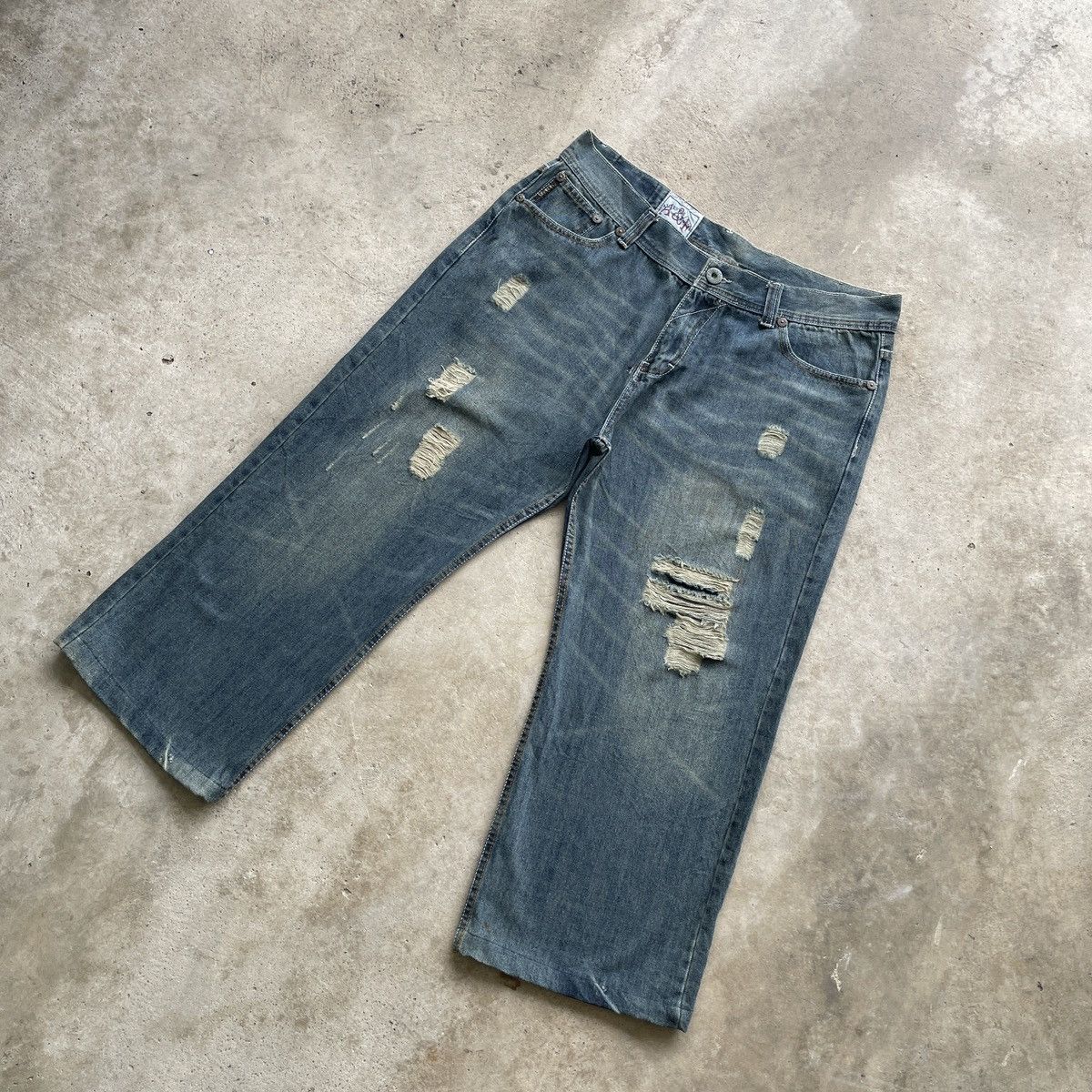 Vintage W38 Vintage America & First Baggy Jeans Distressed Pants Size US 38 / EU 54 - 2 Thumbnail